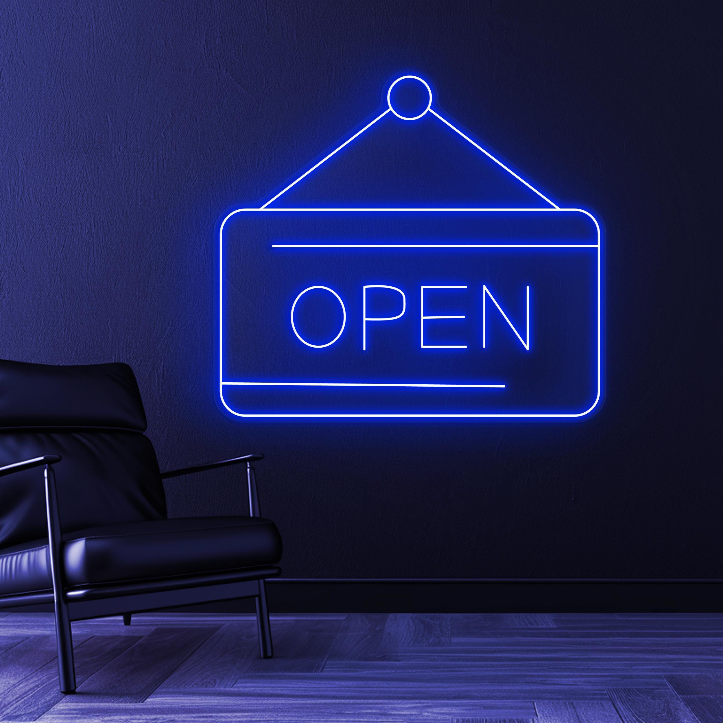 Open Neon Sign, Open Neon LED Light, Hanging Open Sign, Opening Sign, Door Sign Wall Decor, Custom Open Sign, Decor for Cafe, Bar and Shops