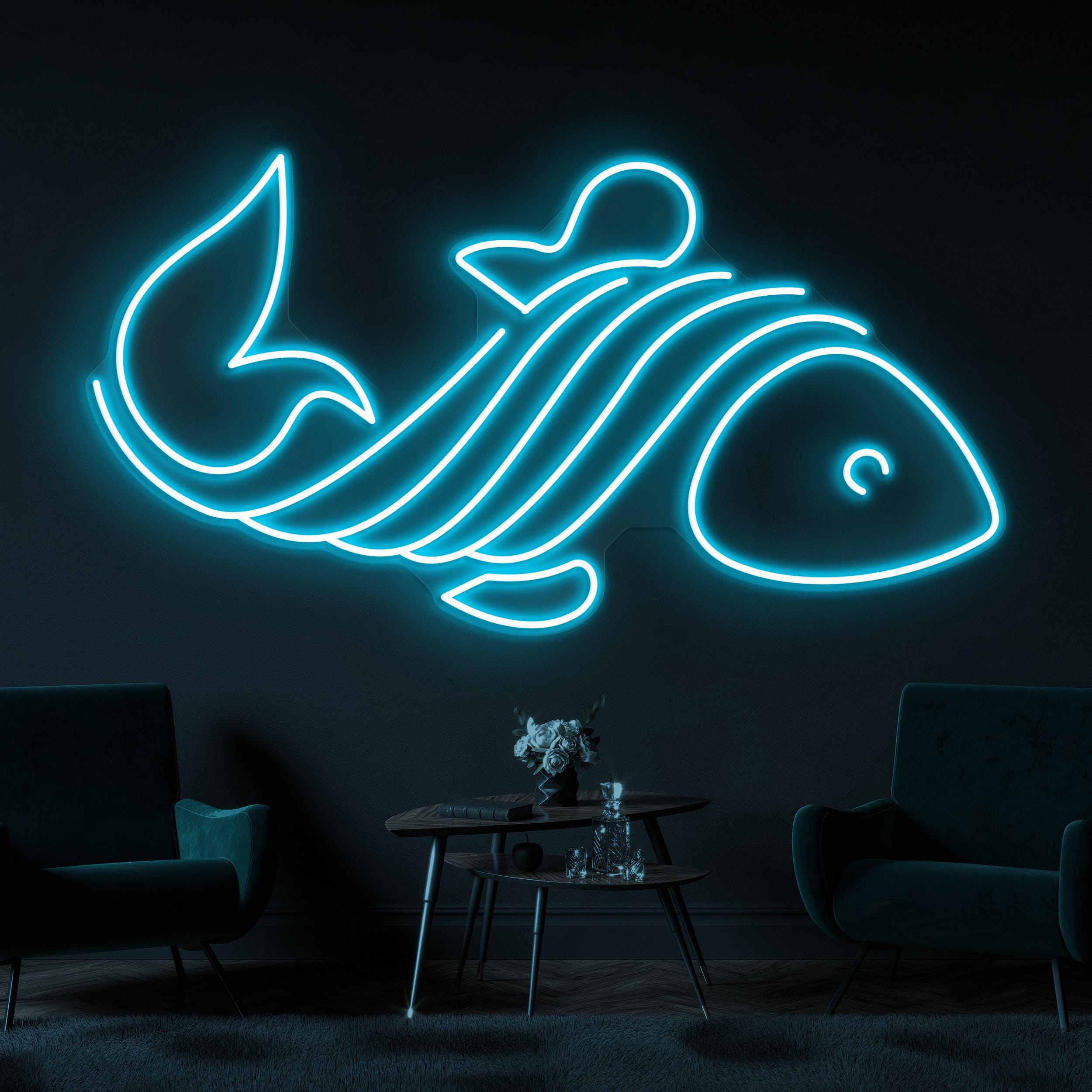 Fish Neon Sign, Fish LED Light, Kids Room Wall Decor, Living Room Wall Art, Fish Shop Wall Art, Aquarium Neon Light, Sea Food Wall Art, Gift