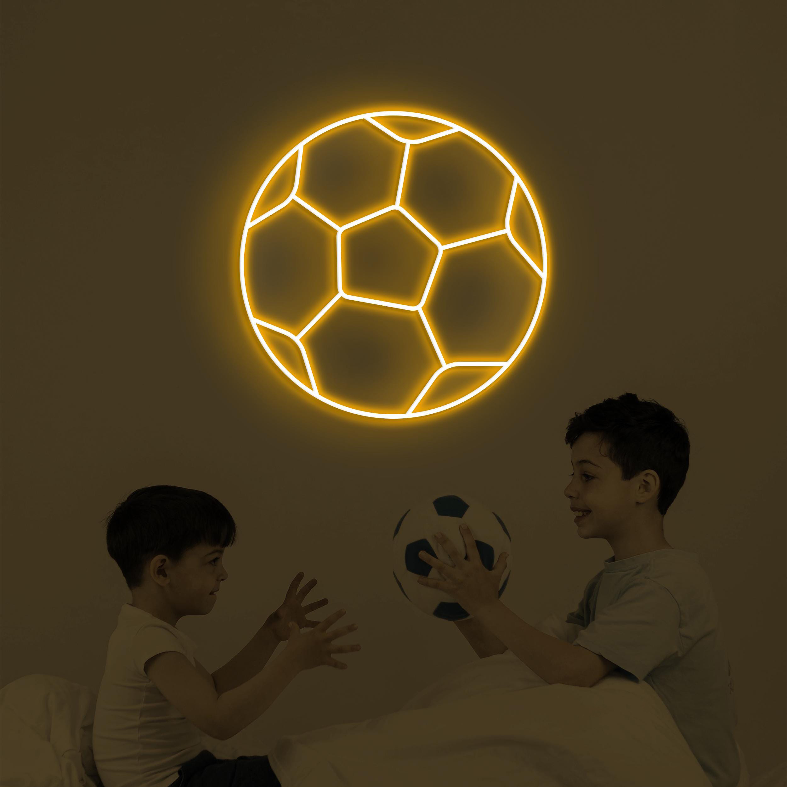 Soccer Ball Neon Sign, Soccer Ball LED Light, Football Wall Art, Football Club Neon Light, Kids Room Wall Decor, Sports Shop Led Wall Art