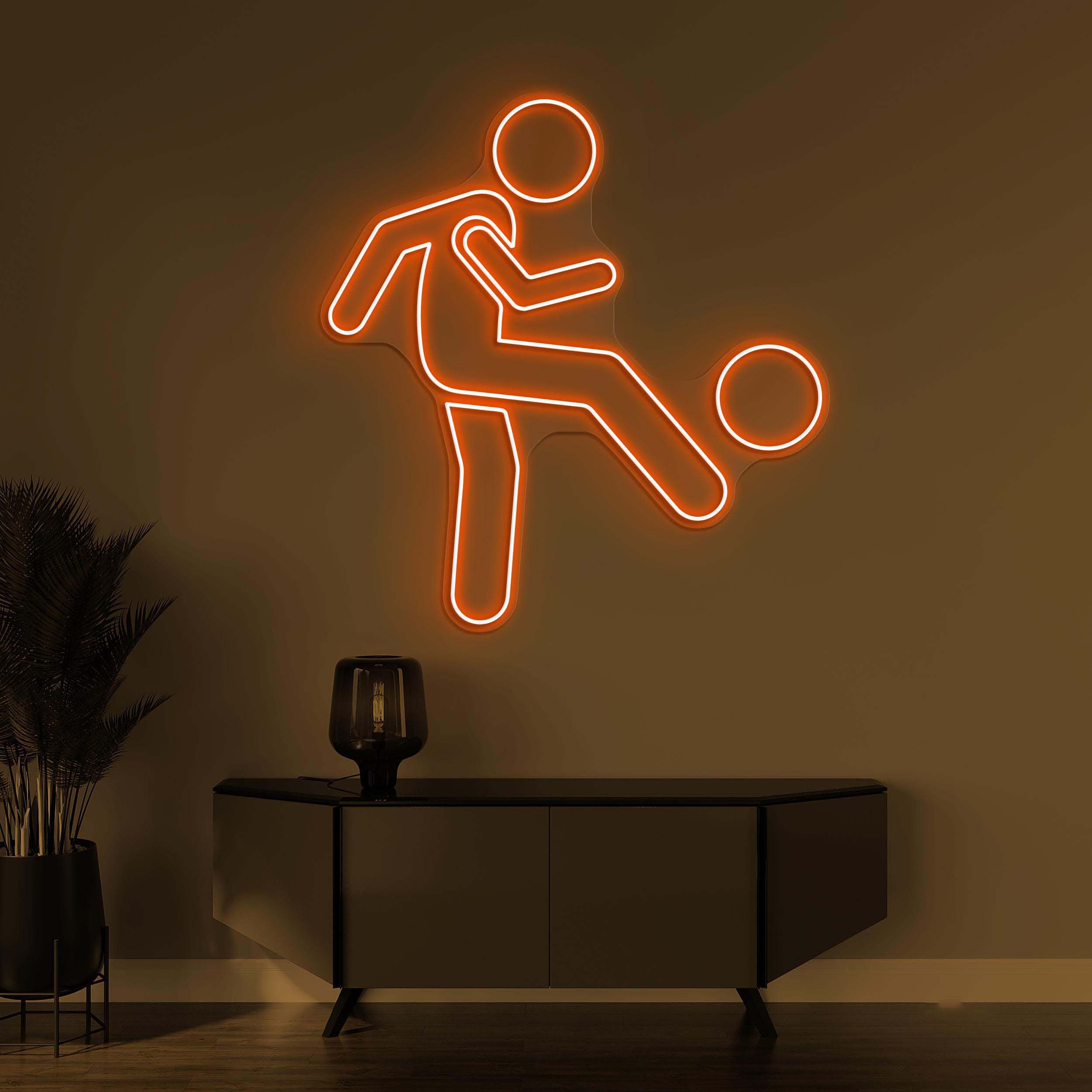 Football Player Neon Sign, Soccer Player LED Light, Football Kick Wall Decor, Sports Shop Wall Art, Game Room Neon Light, Custom Neon Sign