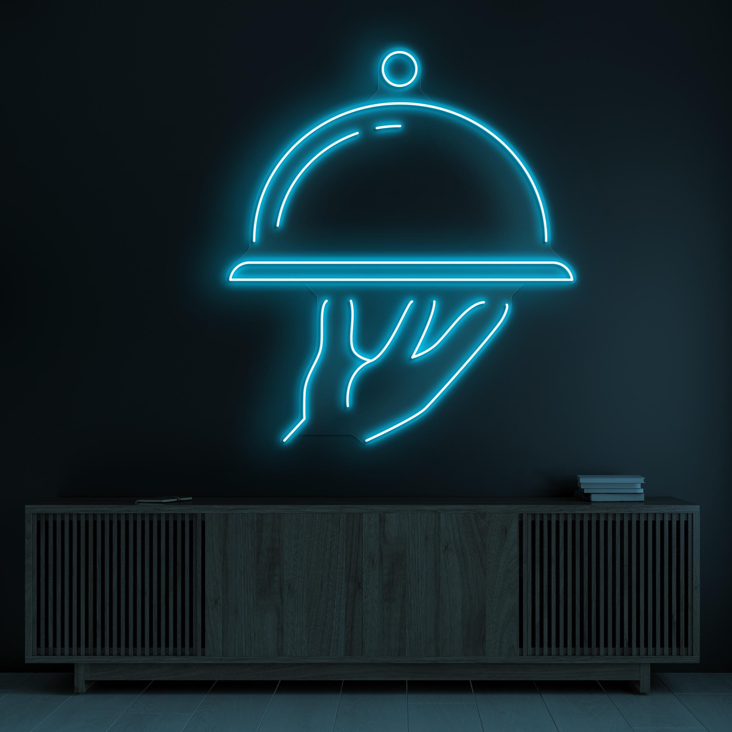Serving Dish Neon Sign, Serving Dish LED Light, Food Service Wall Decor, Restaurant Tray Neon Light, Catering Neon Sign, Restaurant Decor