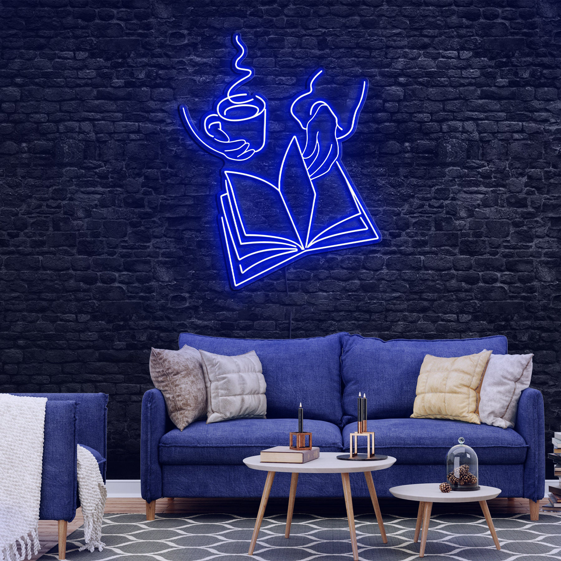 Girl Reading Book LED Light,Women Reading Book and Coffee Neon Sign,Bookworm Wall Art,Book Lady Neon Light,Bedroom Decor for Literary Lovers