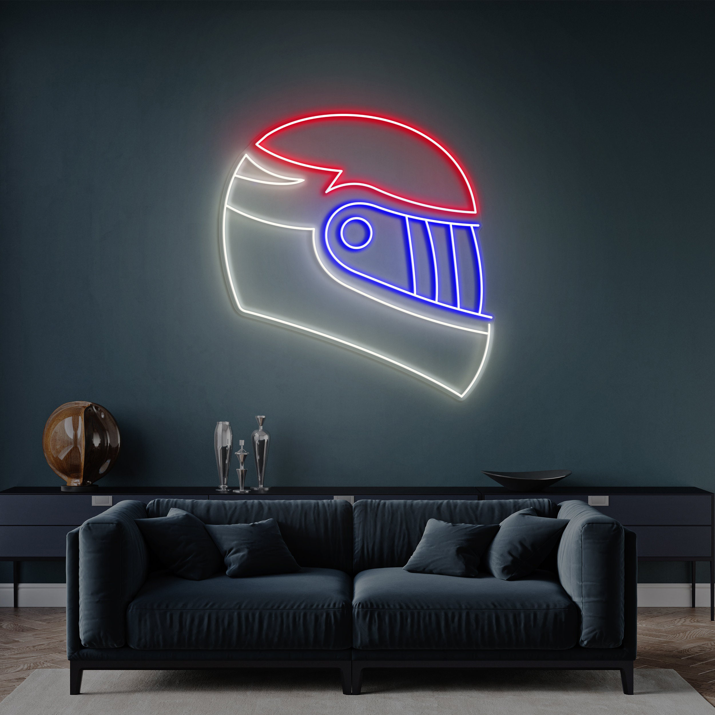 Helmet Neon Light, Bike Helmet Neon Sign, Led Neon Art, Garage and Bike Shop Decor, Party Game Room Decor, Business Shop Decor, Bike Lovers