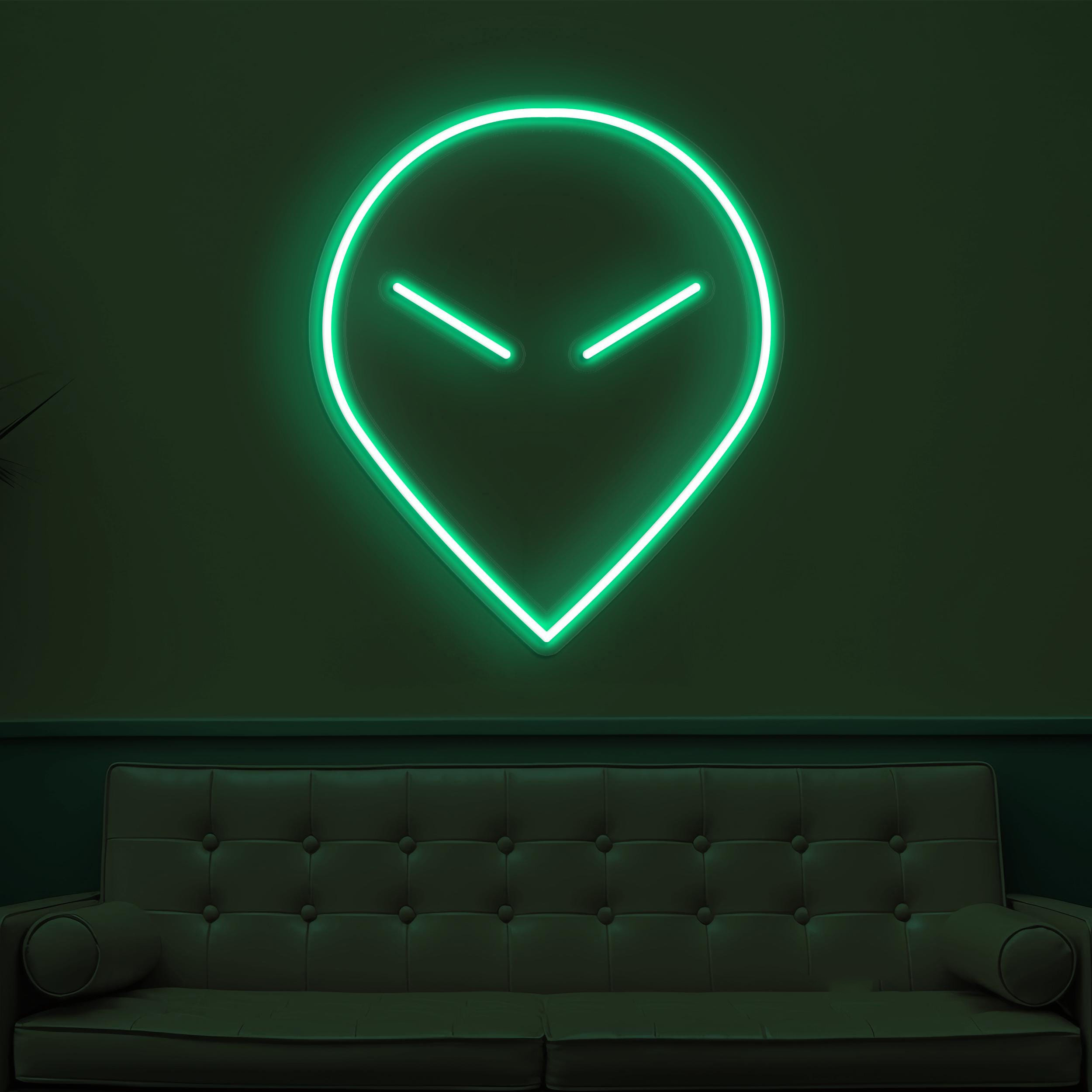 Alien Face Neon Sign, Alien Face LED Light, Alien Head Wall Decor, Game Room Wall Art, Home Neon Light, Kids Room Sign, Led Neon Art, Gift