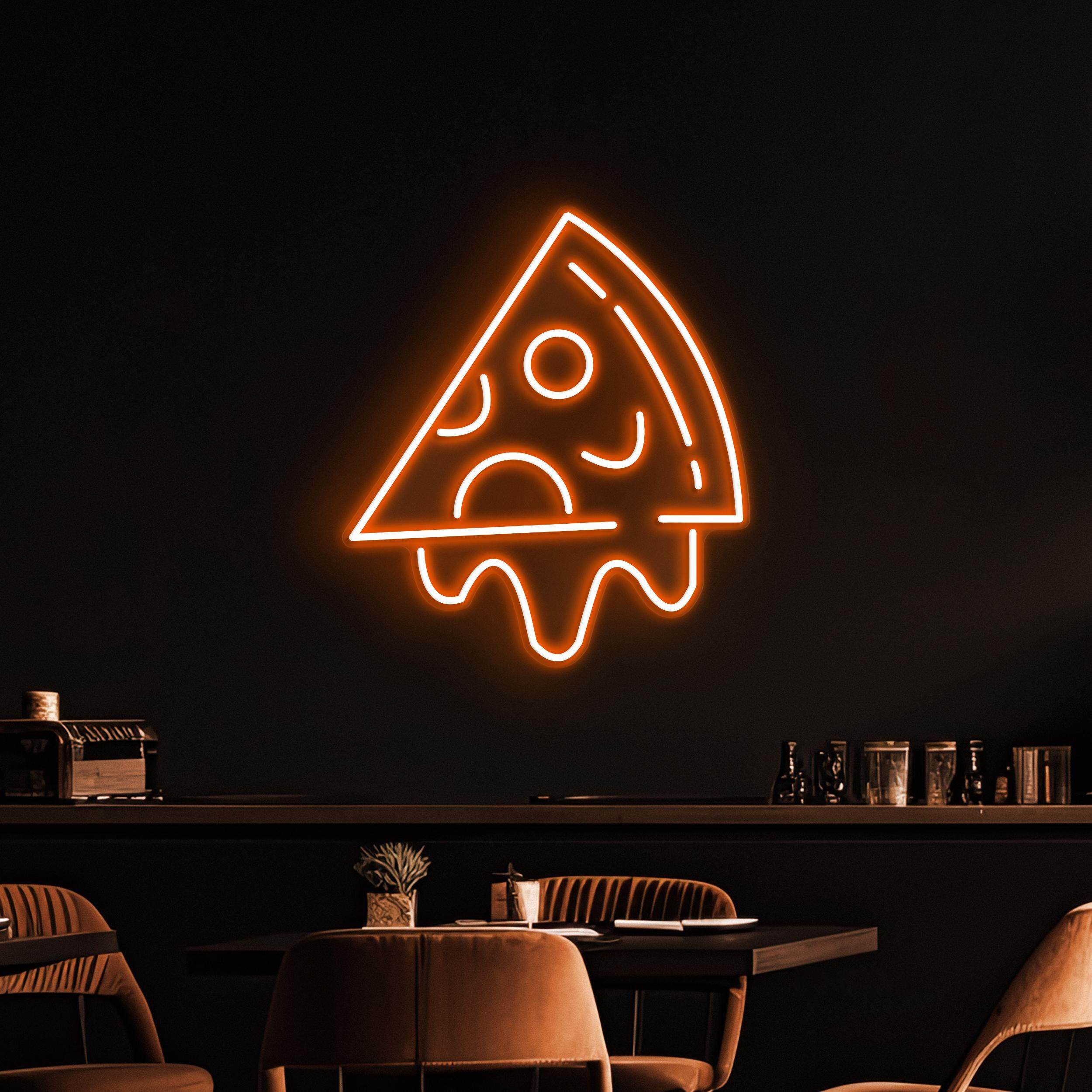 Melting Pizza Neon Sign, Melting Pizza LED Light, Pizza Shop Wall Decor, Foodie Wall Art, Pizza Slice Neon Light, Restaurant Neon Decor