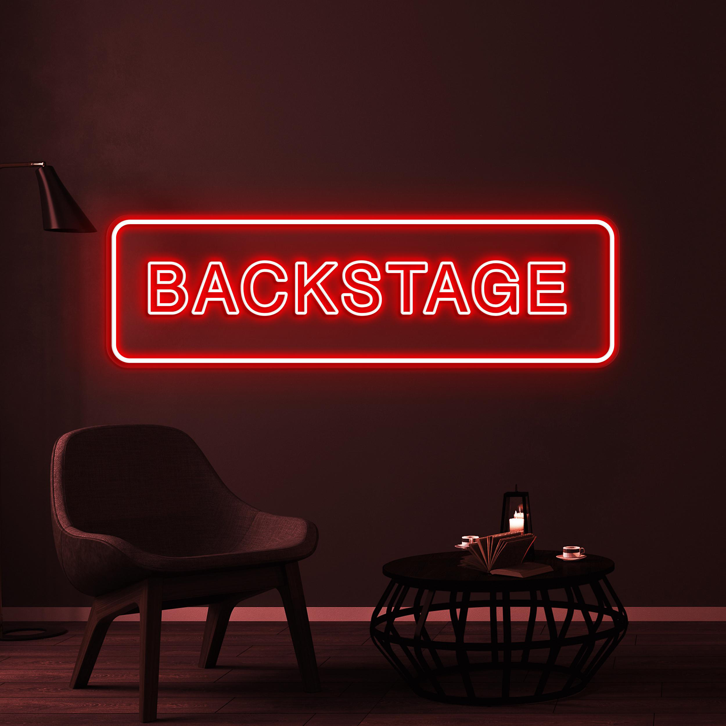 Backstage Neon Sign, Backstage LED Light, Behind the Scenes Wall Decor, Showtime Wall Art, Personalized Neon Sign, Stage Show Neon Light