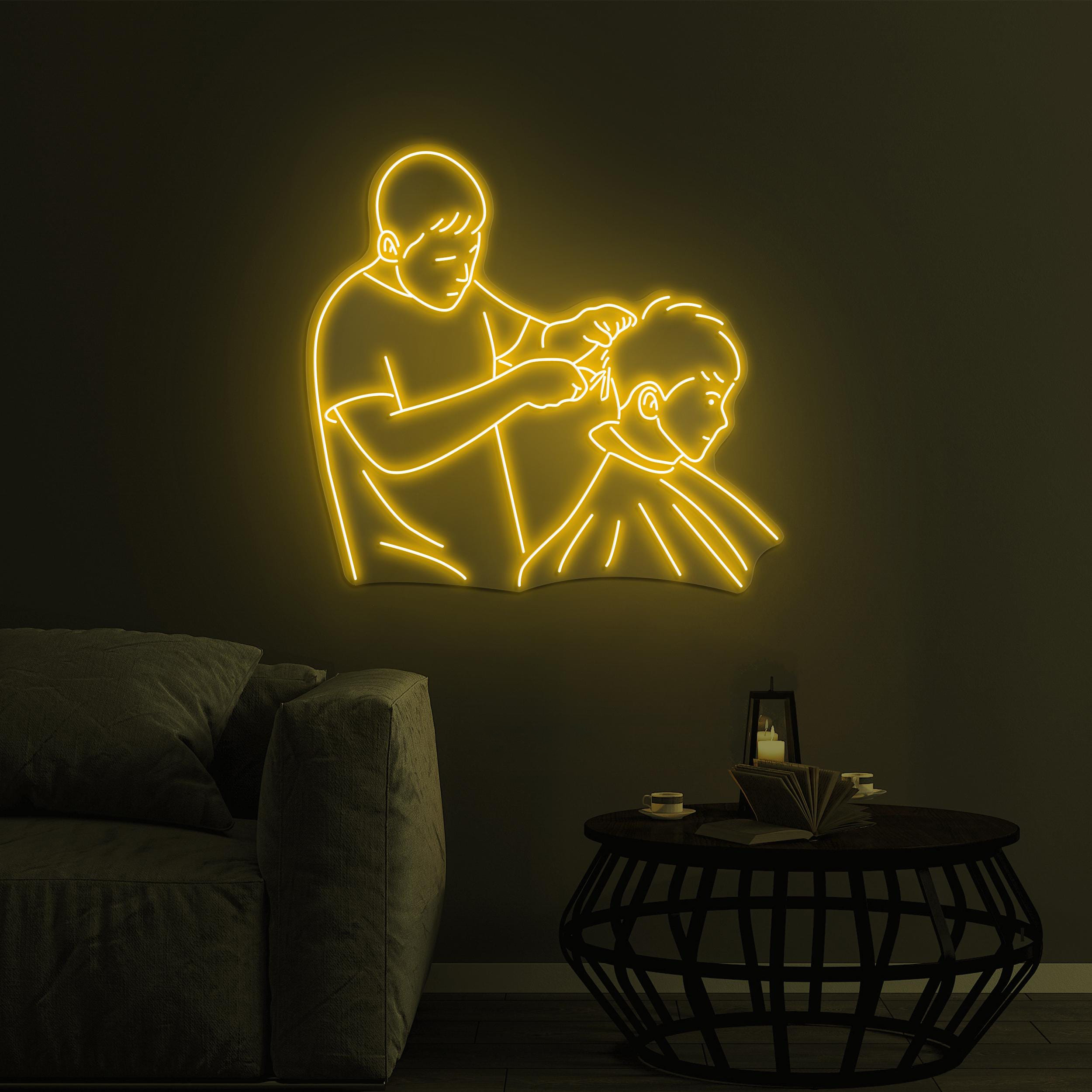 Barber Neon Sign, Haircut LED Light, Barber LED Neon Art, Barber Haircut Wall Decor, Barber Shop Wall Art, Hair Salon Neon Sign, Hairstyle
