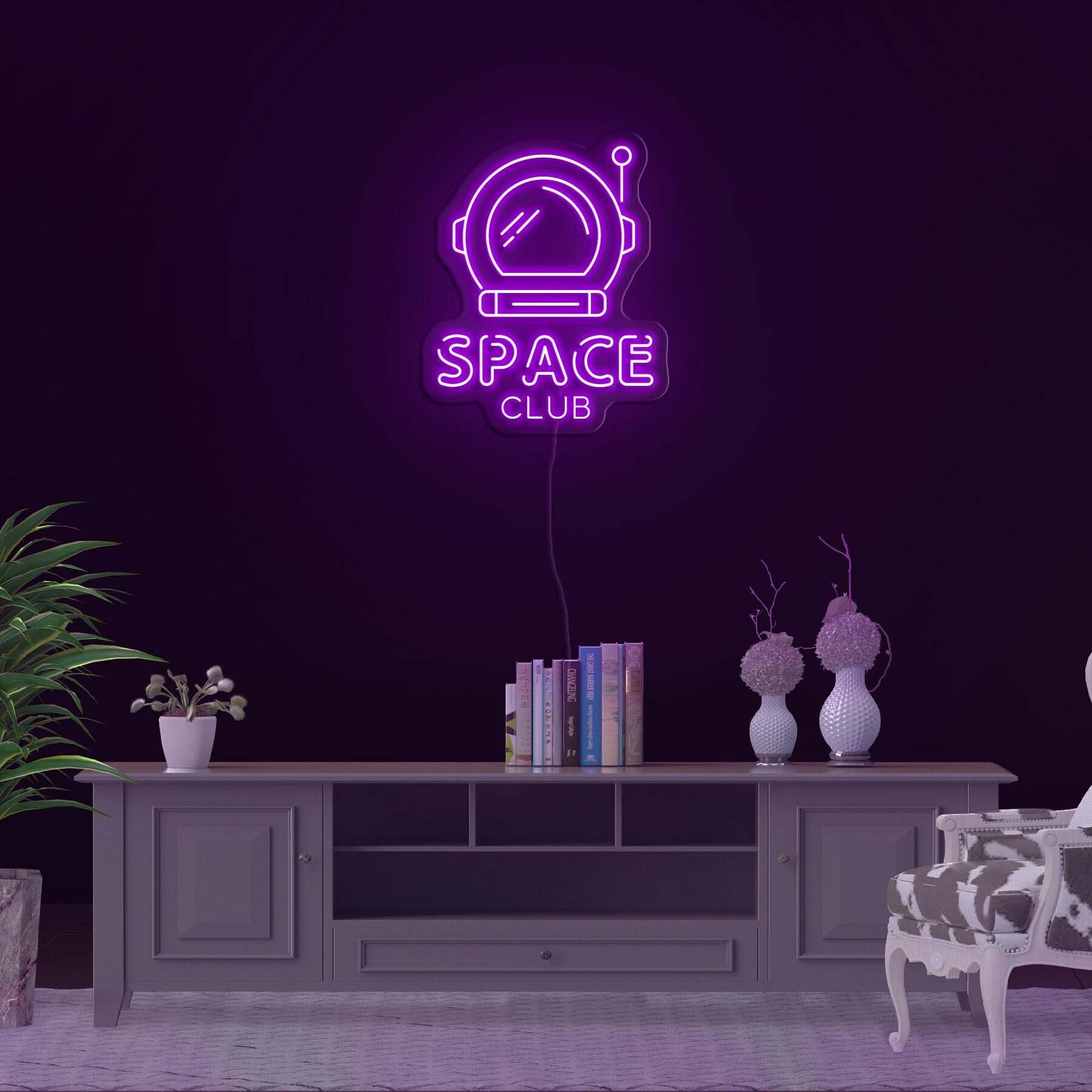 Astronaut Neon Sign, Space Club LED Light, Wall Decor, Room Lighting, Bedroom & Game Room Decorative Astronaut Sign, Space Man Gift for Kid