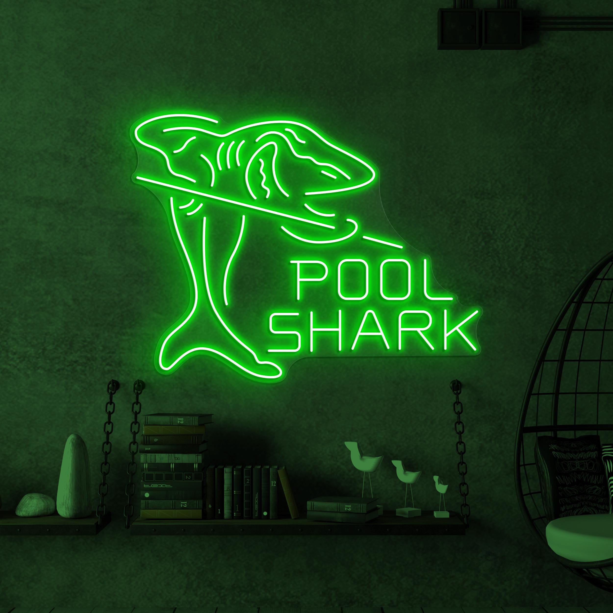 Shark Neon Sign, Pool Shark LED Light, Ocean Shark Neon Sign, Billiard Wall Decor, Kids Room Wall Art, Fish Shop Decor, Sea Food Restaurant