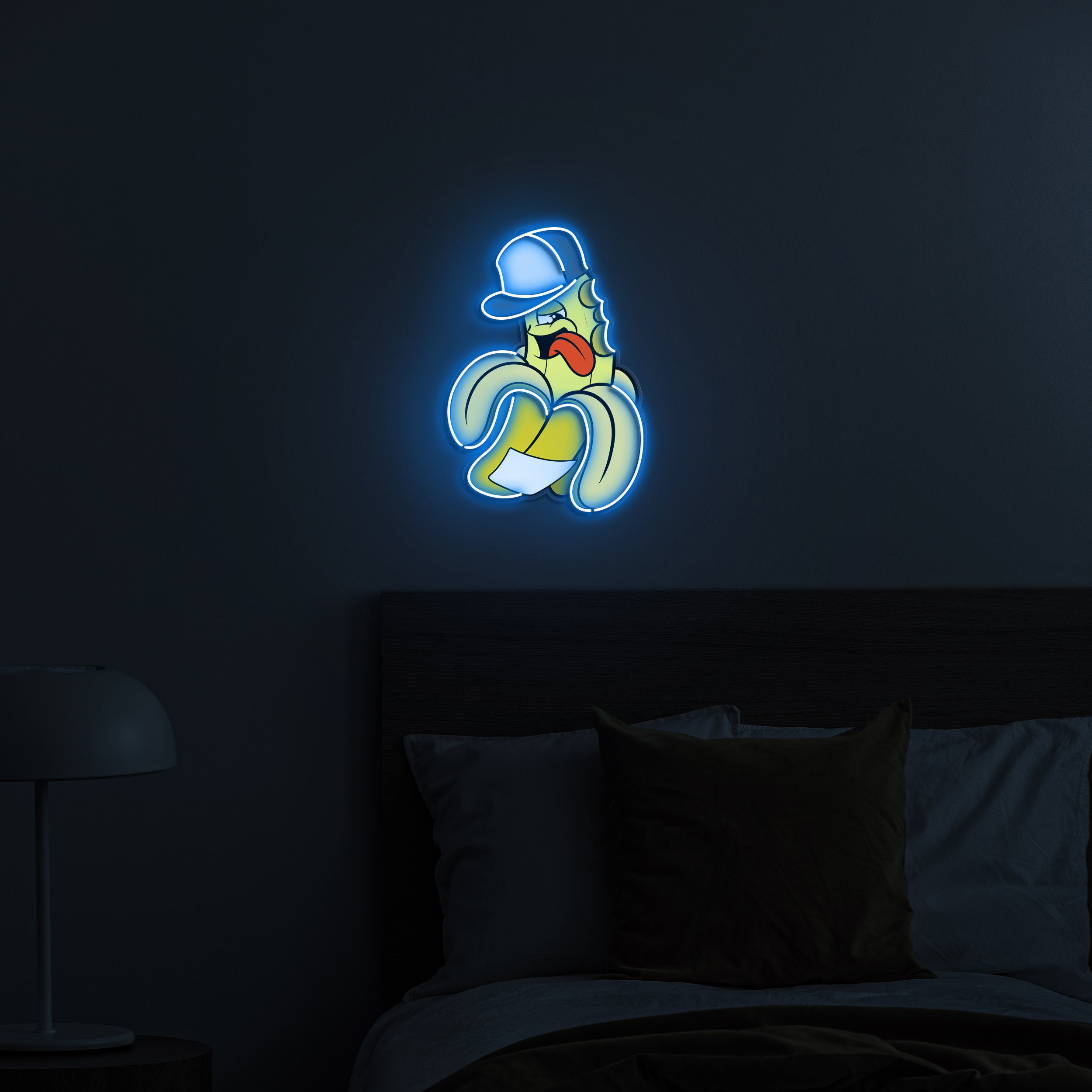 Banana LED Neon Light, Led Pop Art Sign, Banana baseball cap Neon Sign, Banana Neon Sign for Bedroom or Living Room Decor, Custom Gift idea