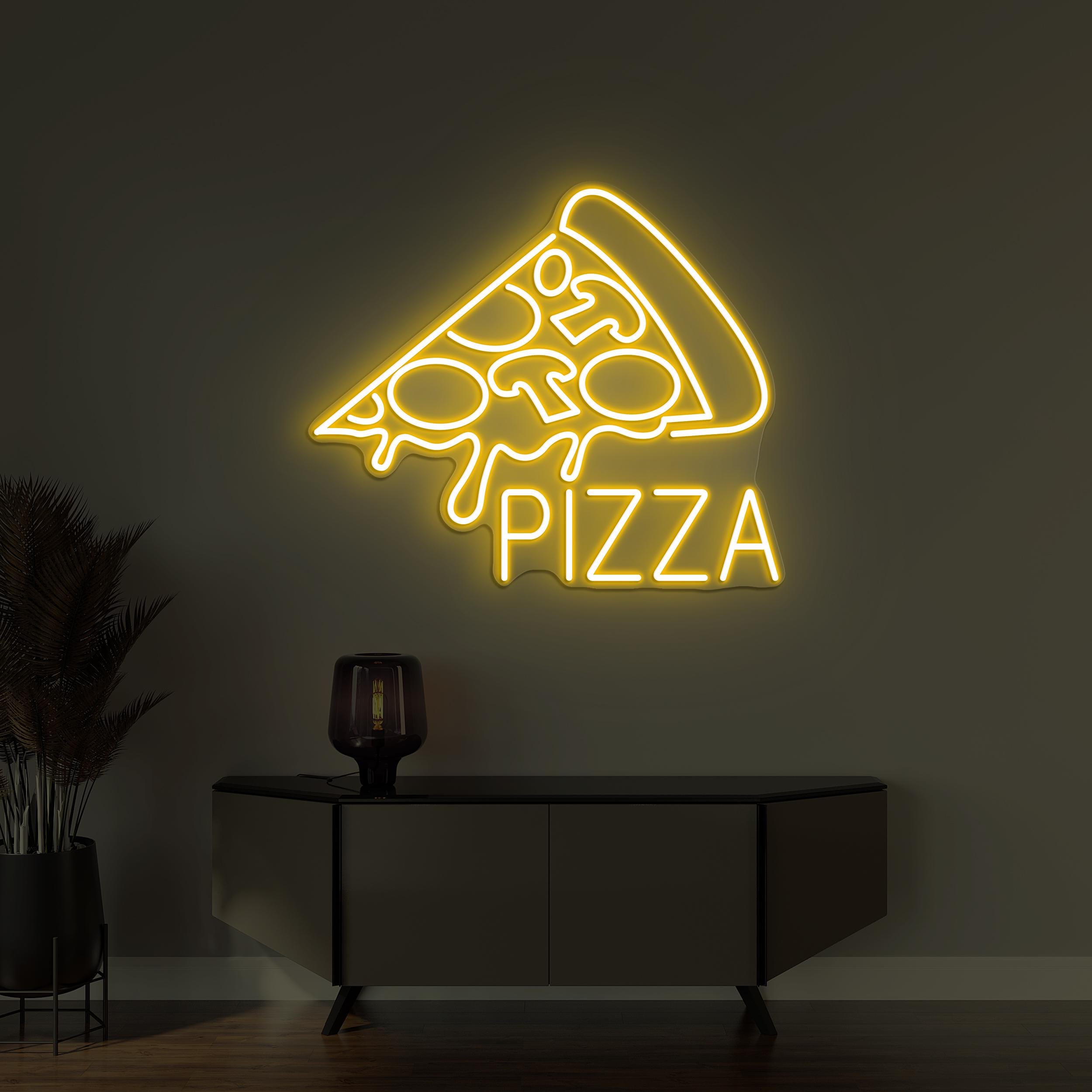 Pizza Neon Sign, Pizza LED Light, Pizza Slice Wall Decor, Fast Food Restaurant Art, Custom Neon Sign, Pizza Shop Decor, Gift for Pizza Lover
