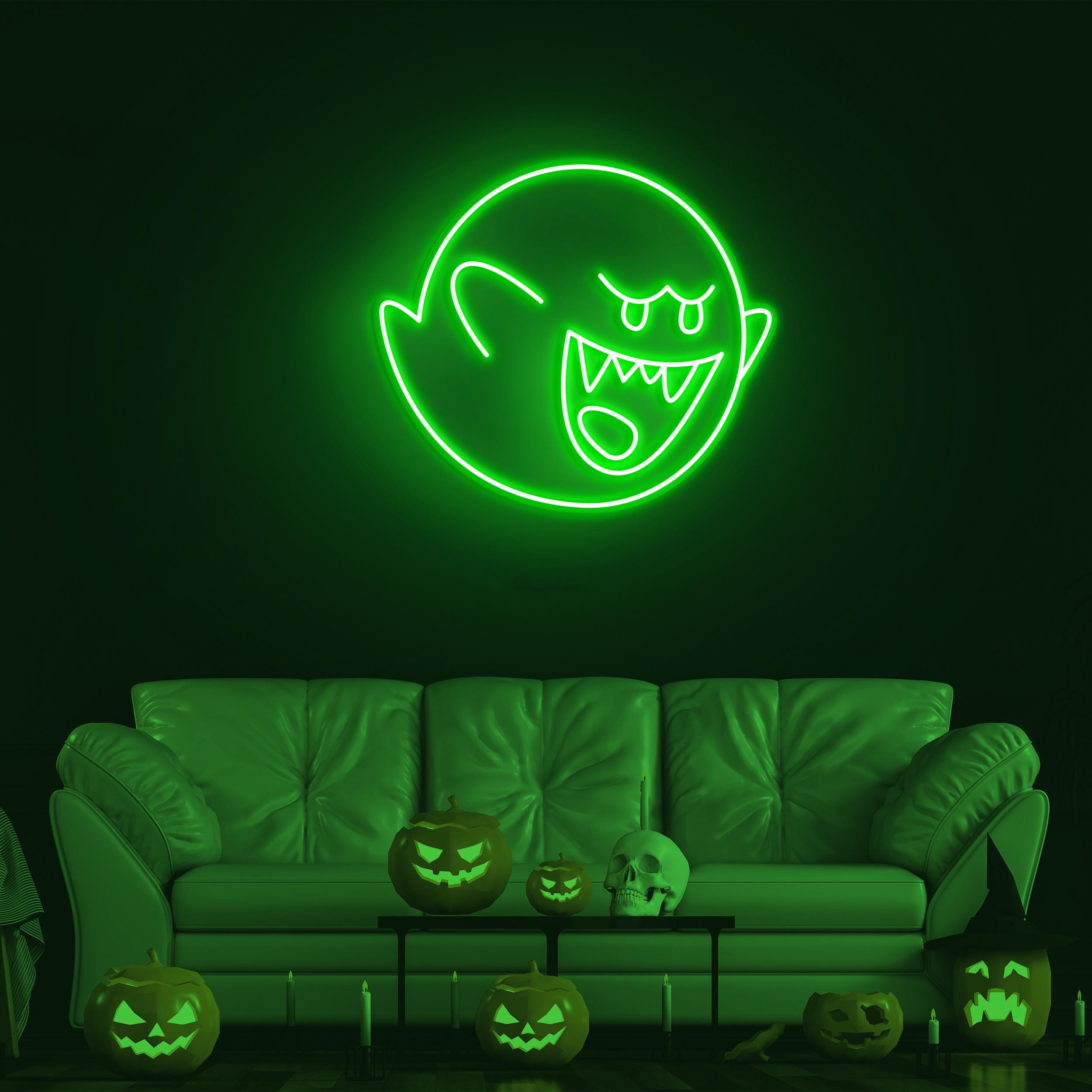 Ghost Neon Sign, Ghost LED Light, Scary Ghost LED Neon Art, Cute Ghost Wall Decor, Ghost Party Decor, Led Party Sign, Horror House Art, Gift