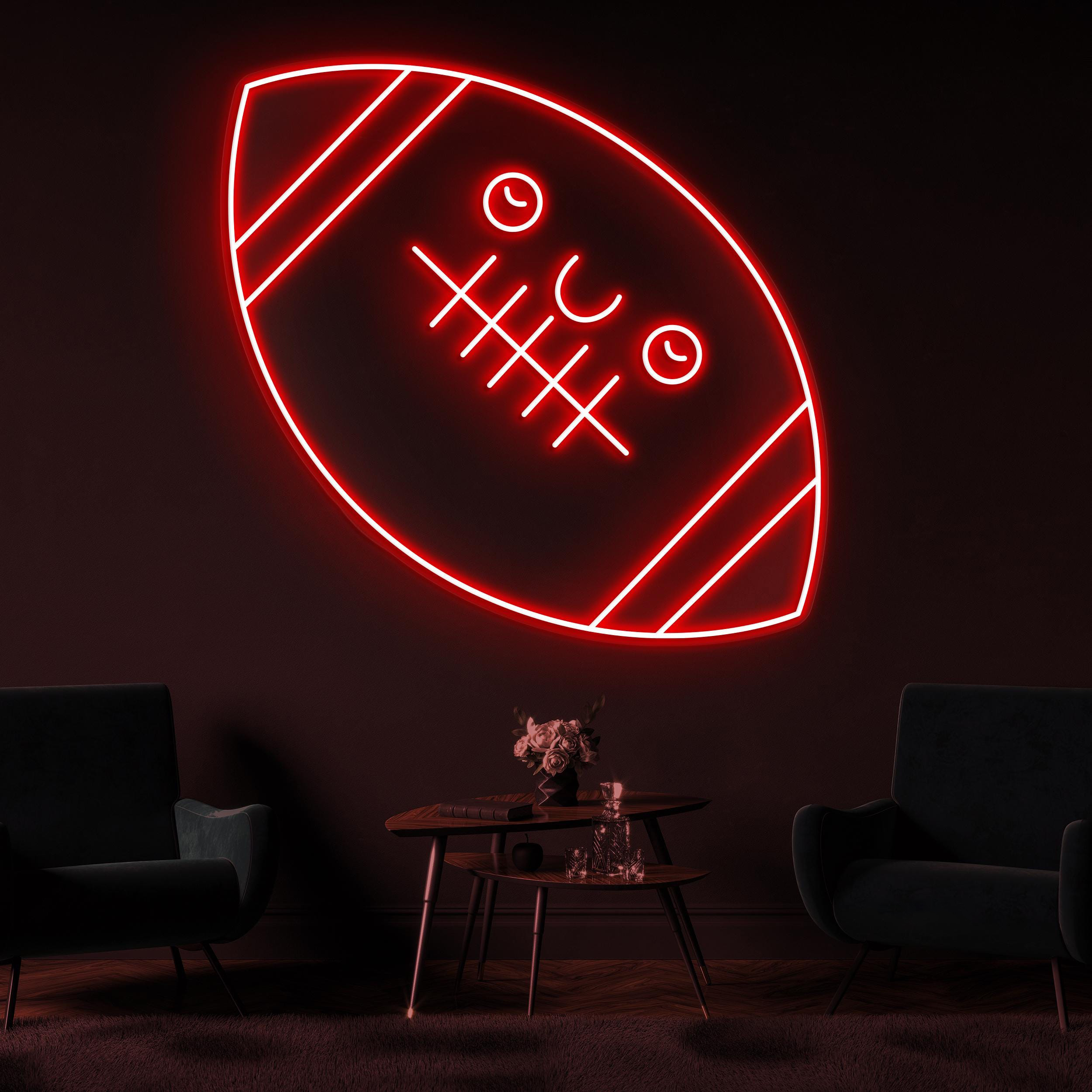 Football Neon Sign, Football LED Light, American Football Wall Decor, Football Club Wall Art, Game Room Neon Light, Sports Room Led Sign