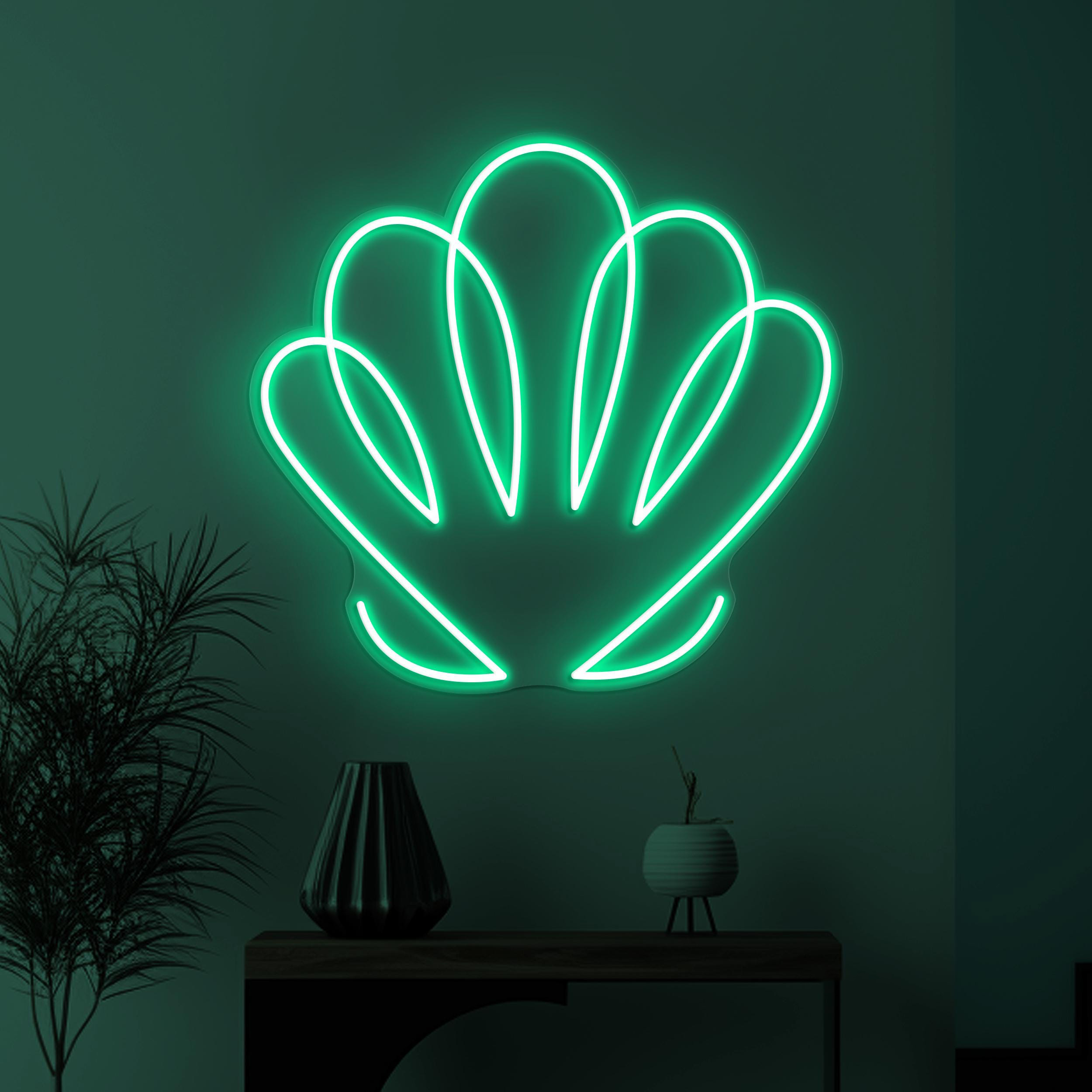 Seashell Neon Sign, Seashell LED Light, Clams Shell Wall Decor, Shell Wall Art, Sea Animal Sign, Beach Neon Light, Home Wall Decor, Gift