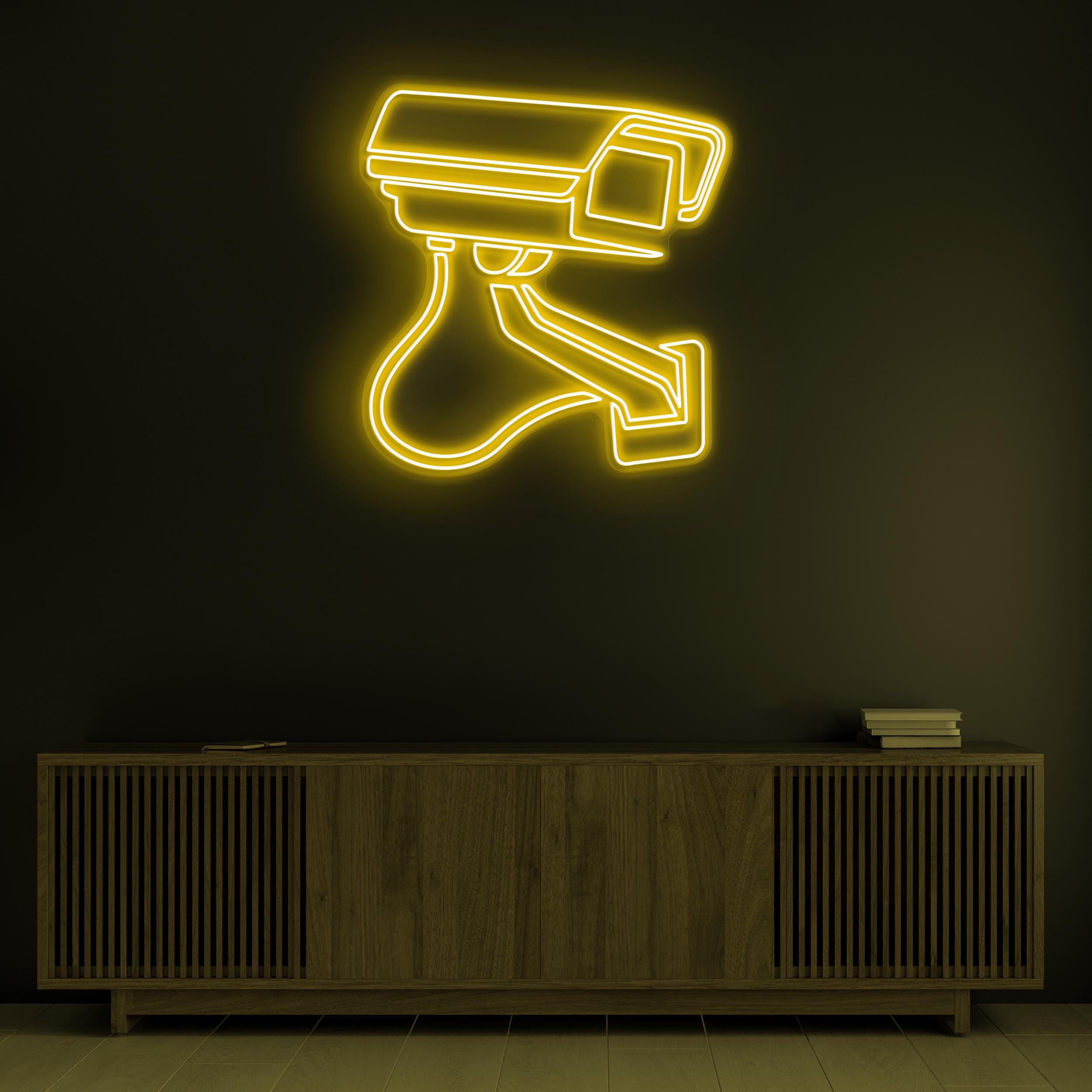 Camera Neon Sign, Security Camera LED Light, CCTV Wall Decor, Surveillance Wall Art, Shop, Malls, & Market Neon Light, Custom Neon Sign