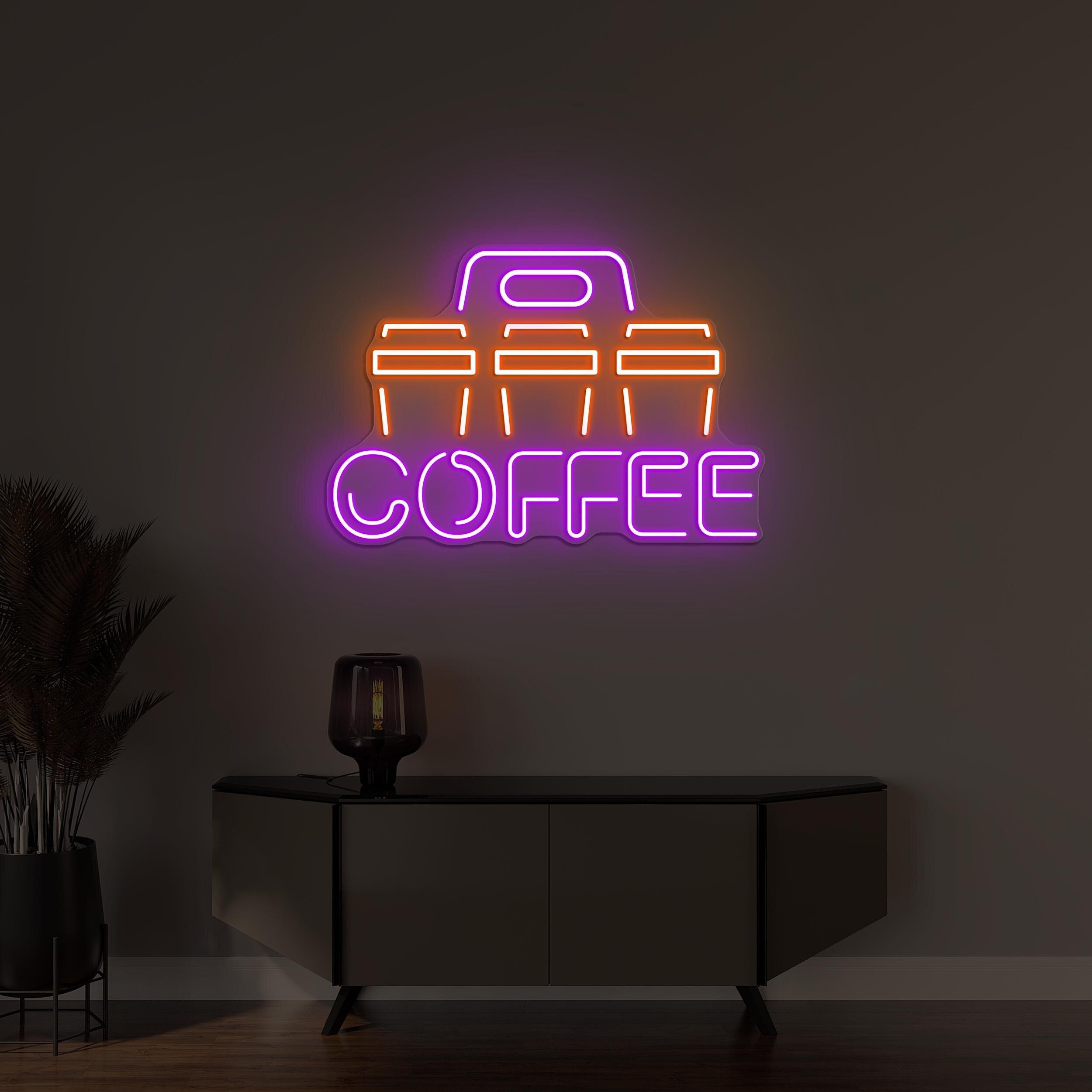 Coffee Neon Sign, Coffee LED Light, Coffee Cup Wall Decor, Coffee Shop Wall Art, Led Neon Art, Cafe Neon Decor, Coffee Lover Wall Decor