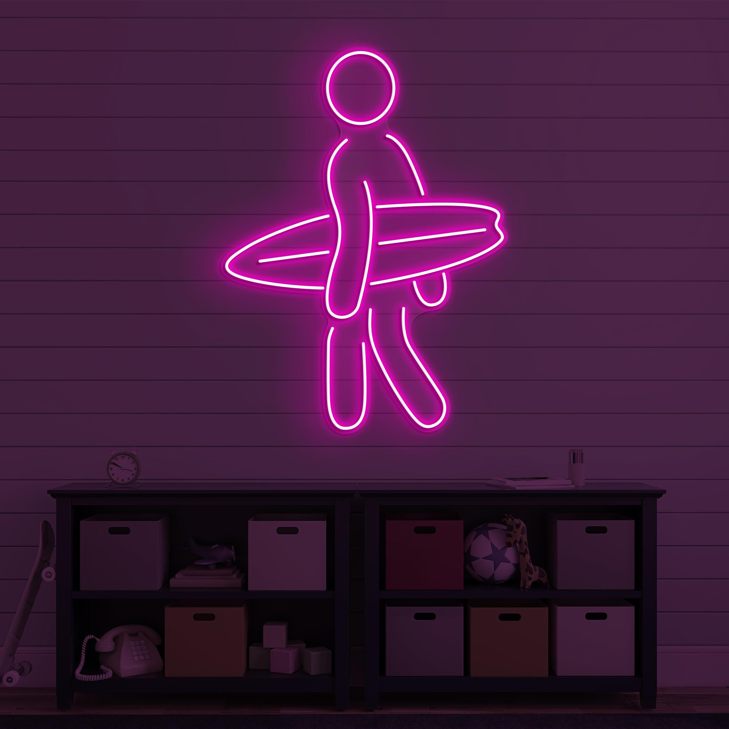Surfer Boy Neon Sign, Surfer Boy LED Light, Surfboard Wall Decor, Sea Day Led Sign, Beach Wall Art, Beach Neon Light, Summer Neon Sign, Gift