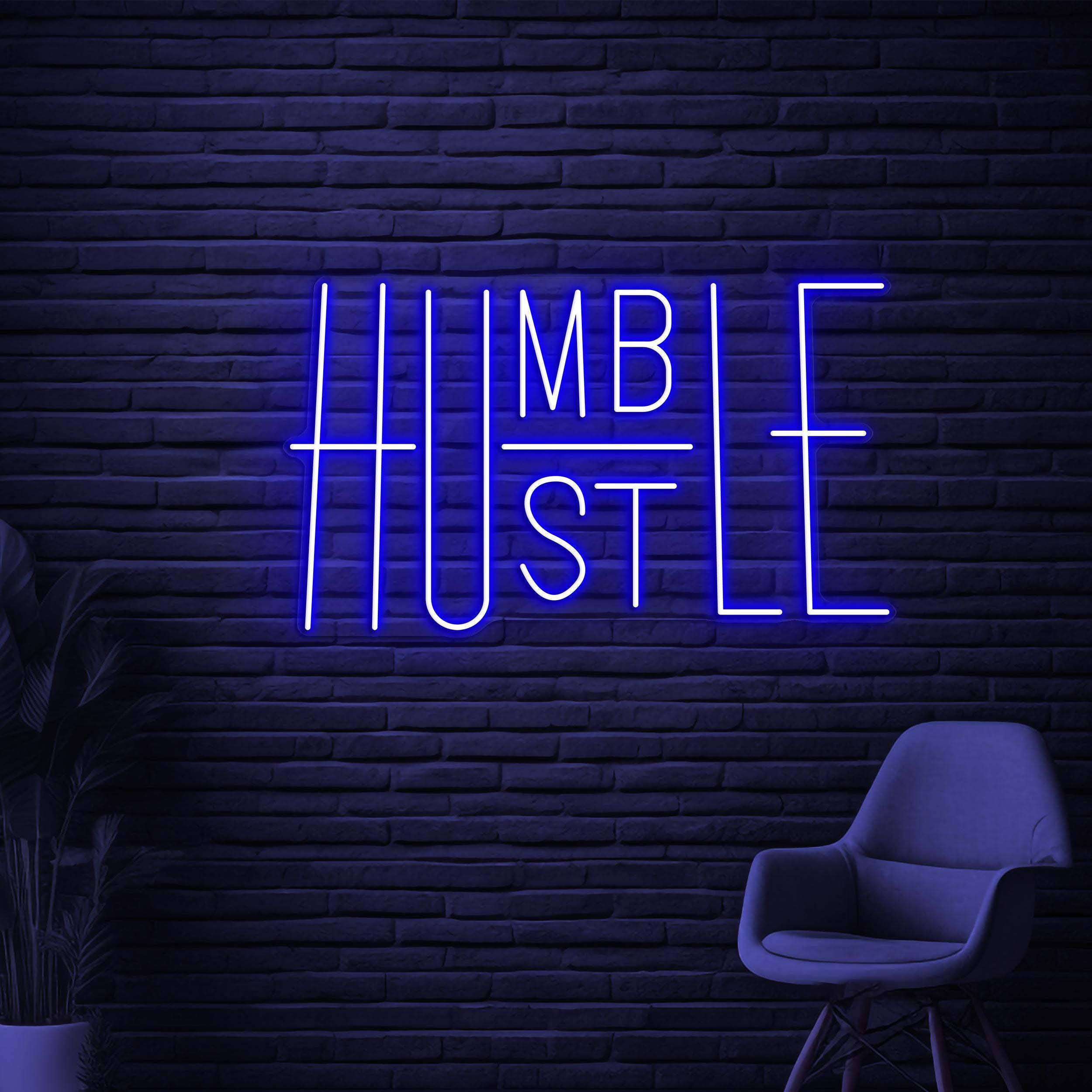Humble Hustle Neon Sign, Humble Hustle LED Light, Dream Big Wall Decor, Boss Quotes Wall Art, Office Neon Light, Motivational Neon Sign