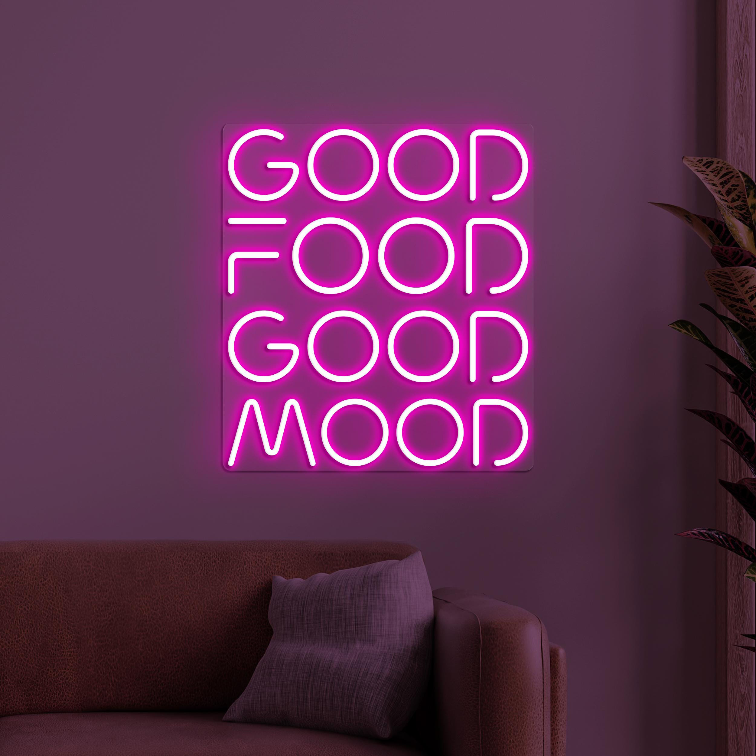 Good Food Good Mood Neon Sign, Good Food Good Mood LED Light, Food Business Sign, Kitchen Wall Decor, Party Wall Art, Bar & Cafe Neon Light