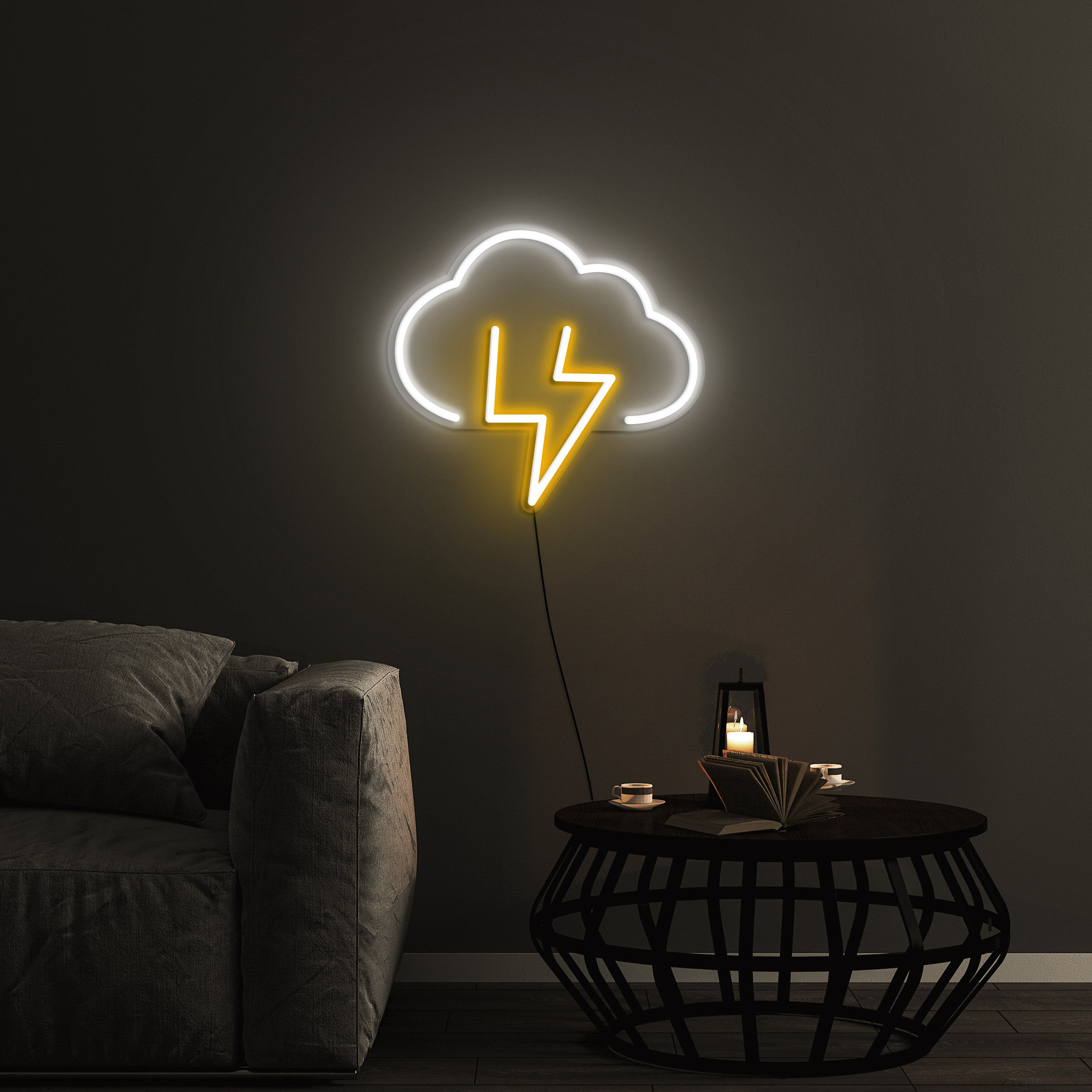 Cloud and Lightning Neon Sign, USB LED Lights for Wall Decor, Cloud Neon Light for Kids Room, Festival, Party Decoration, Room Decor, Gift