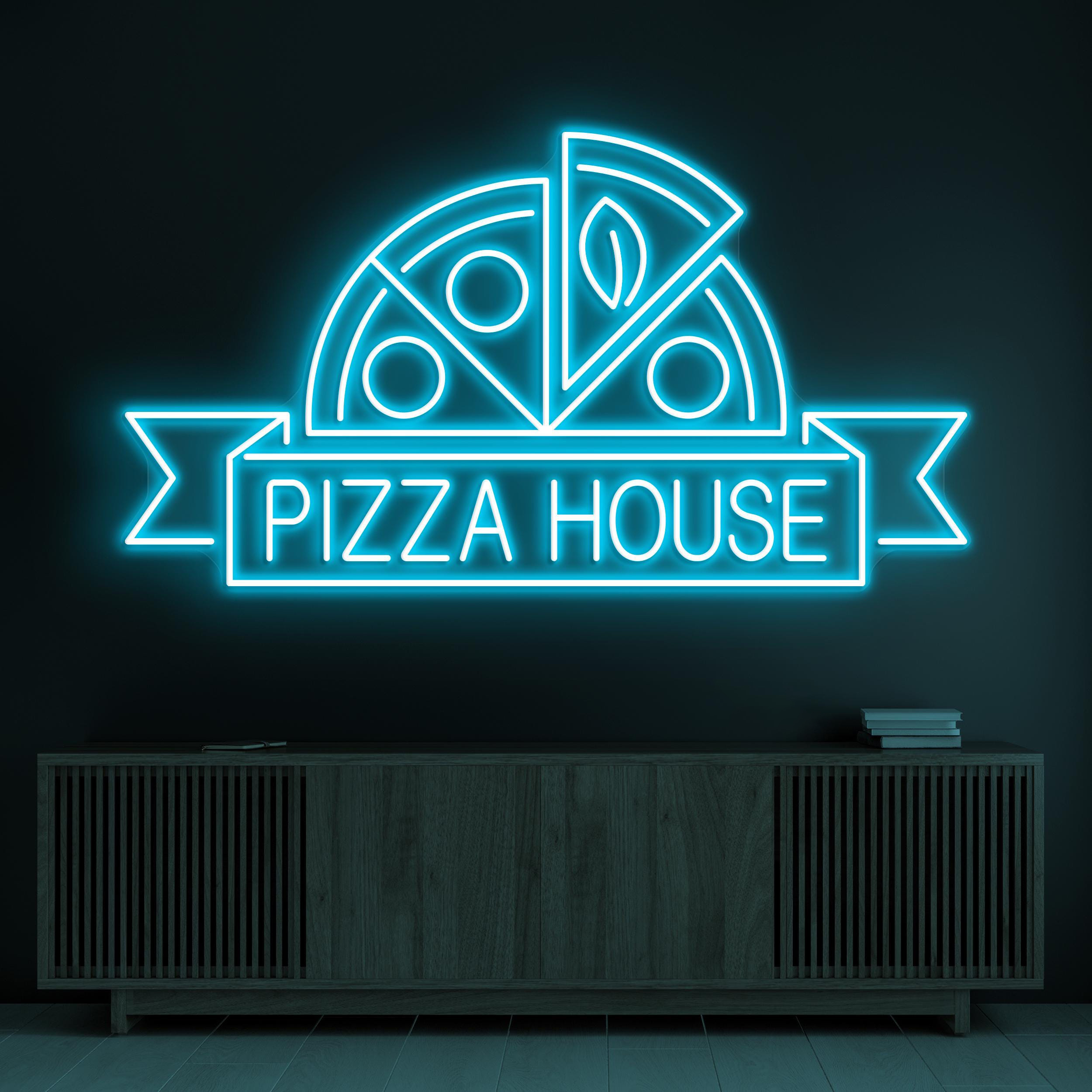 Pizza House Neon Sign, Pizza House LED Light, Pizza Slice Wall Decor, Fast Food Restaurant Art, Italian Food Neon Sign, Pizza Shop Decor