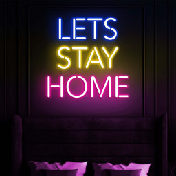 Let's Stay Home Neon Sign - Custom LED Light, Home Wall Decor, Bedroom & Living Room Art, Personalized Gift, Kitchen Sign, Cozy Room Decor
