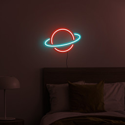 Saturn Planet Neon Sign, USB Light Up Saturn Planet Wall Decor, Space-Themed Neon Sign for Bedroom, Dorm, and Home, Saturn Planet Neon Light