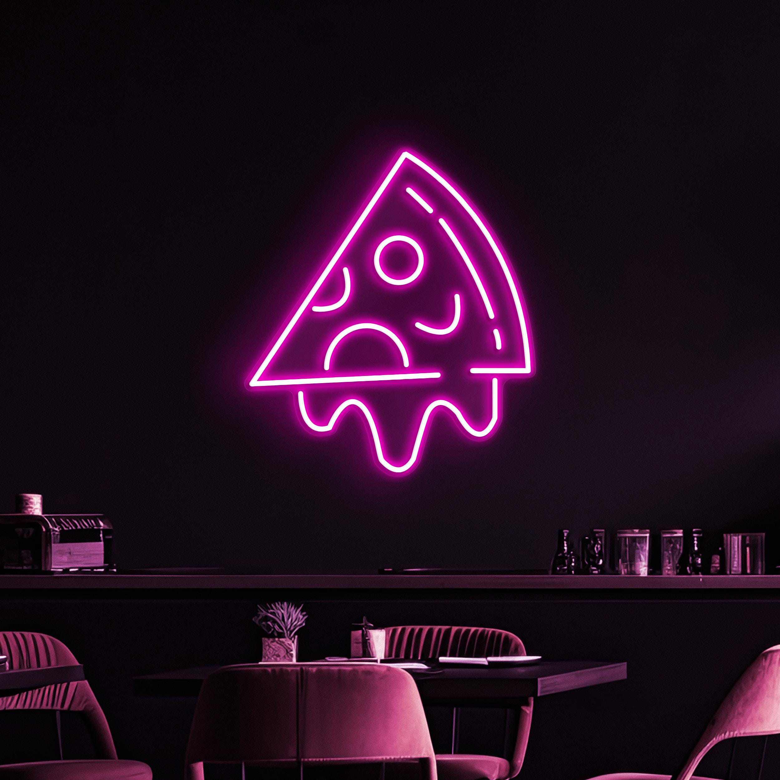 Melting Pizza Neon Sign, Melting Pizza LED Light, Pizza Shop Wall Decor, Foodie Wall Art, Pizza Slice Neon Light, Restaurant Neon Decor