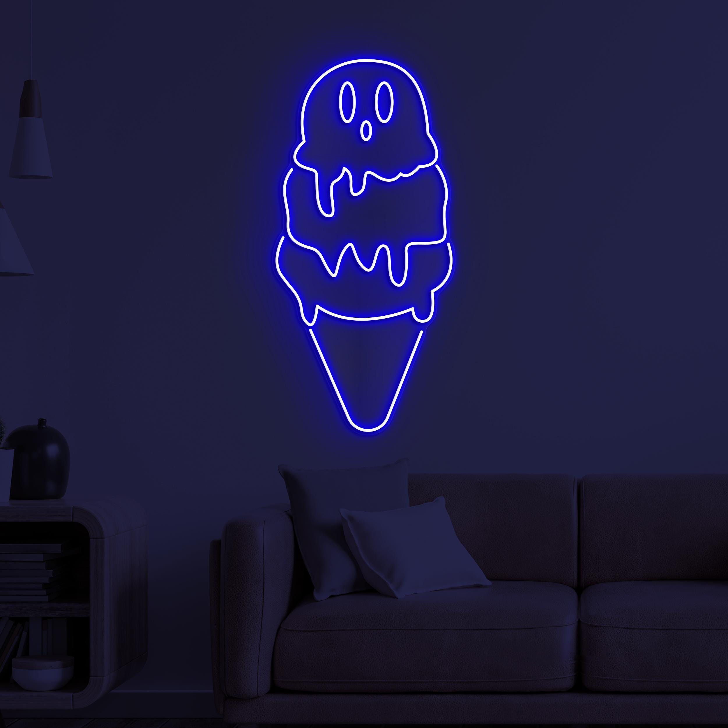 Ice Cream Neon Sign, Ice Cream LED Light, Emoji Ice Cream Wall Decor, Ice Cream Shop Wall Art, Kids Room Neon Light, Ice Cream Lover Gift