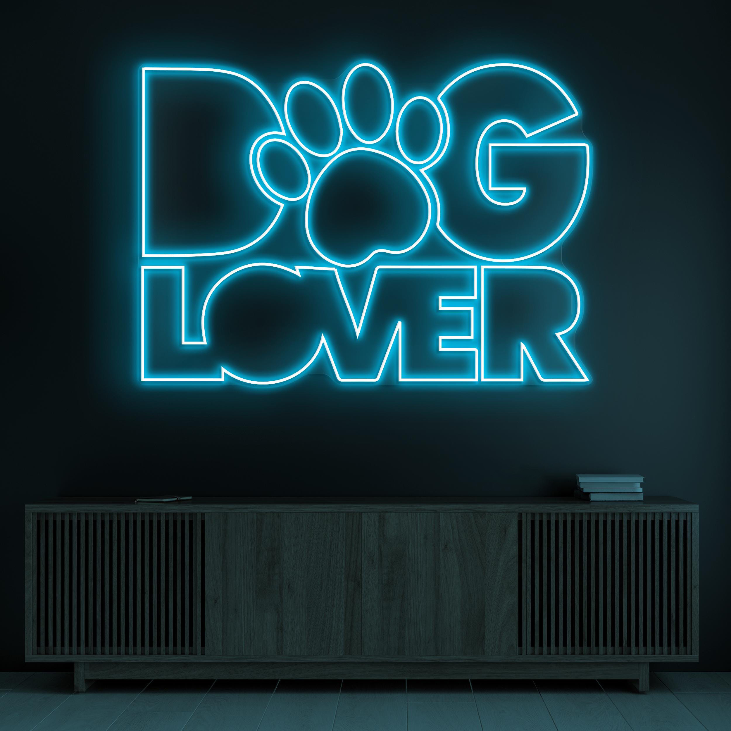 Dog Lover Neon Sign, Dog Lover LED Light, Paw Lover Wall Decor, Animal Neon Sign, Puppy Love Wall Art,  Neon Wall Decor Art, Pet Shop Sign