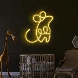 Rat Neon Sign, Rat LED Light Wall Decor, Mouse Hamster Led Neon Decor, Nursery Room Wall Decor, Animal Lover Gift, Cool Wall Art Home Decor