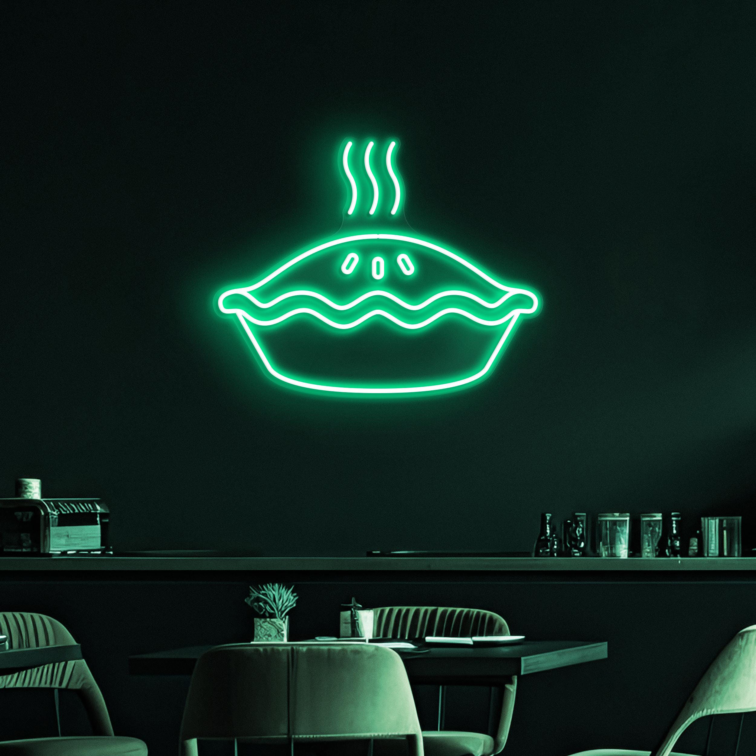Pie Neon Sign, Apple Pie LED Light, Dessert Neon Light, Bakery Wall Decor, Pie Kitchen Wall Art, Cafe & Bar Neon Light, Cake Store Wall Sign