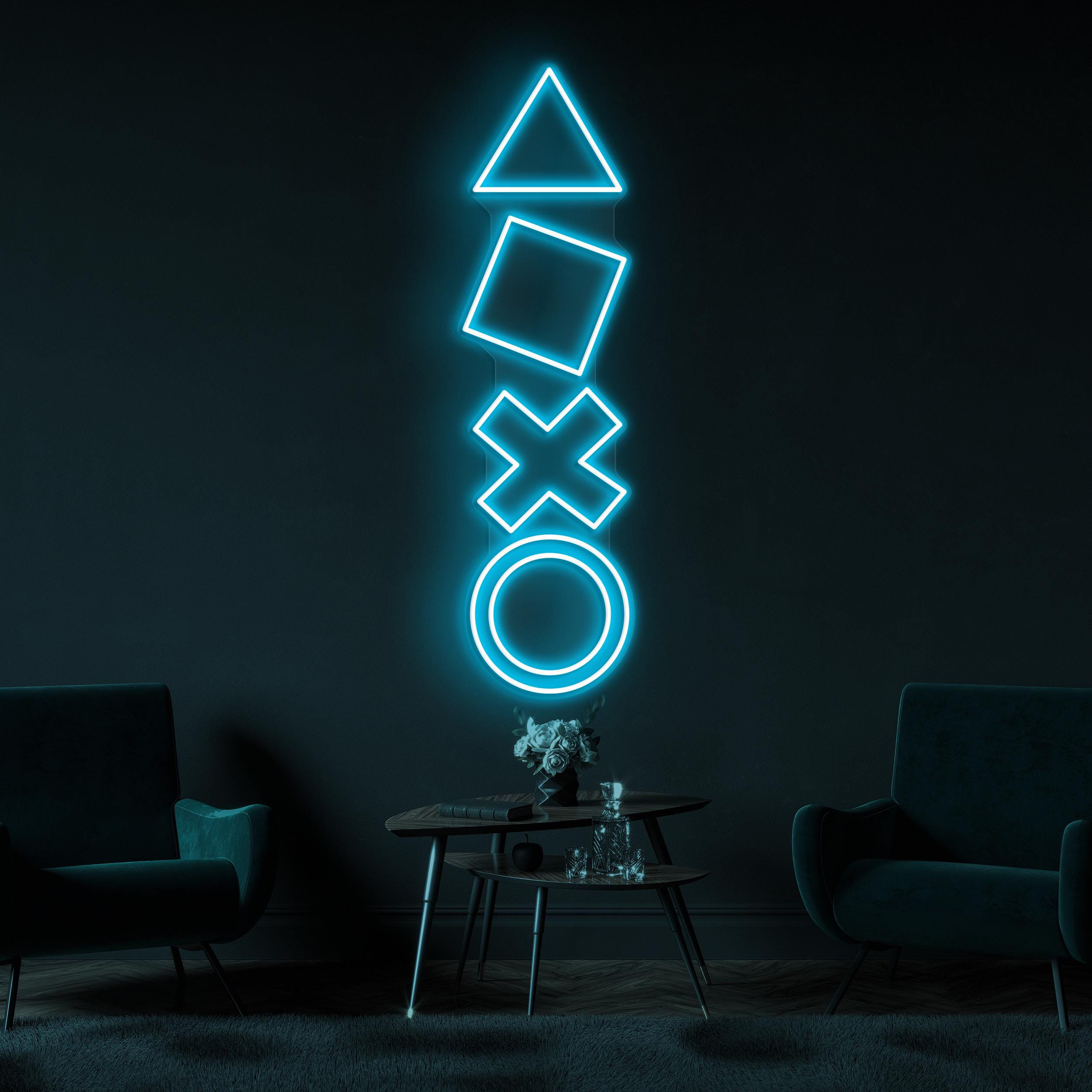 Game Icons Neon Sign, Game Icons LED Light, Game Icons Symbols Wall Decor, Game Room Wall Art, Man Cave Neon Light, Bar & Cafe Wall Art