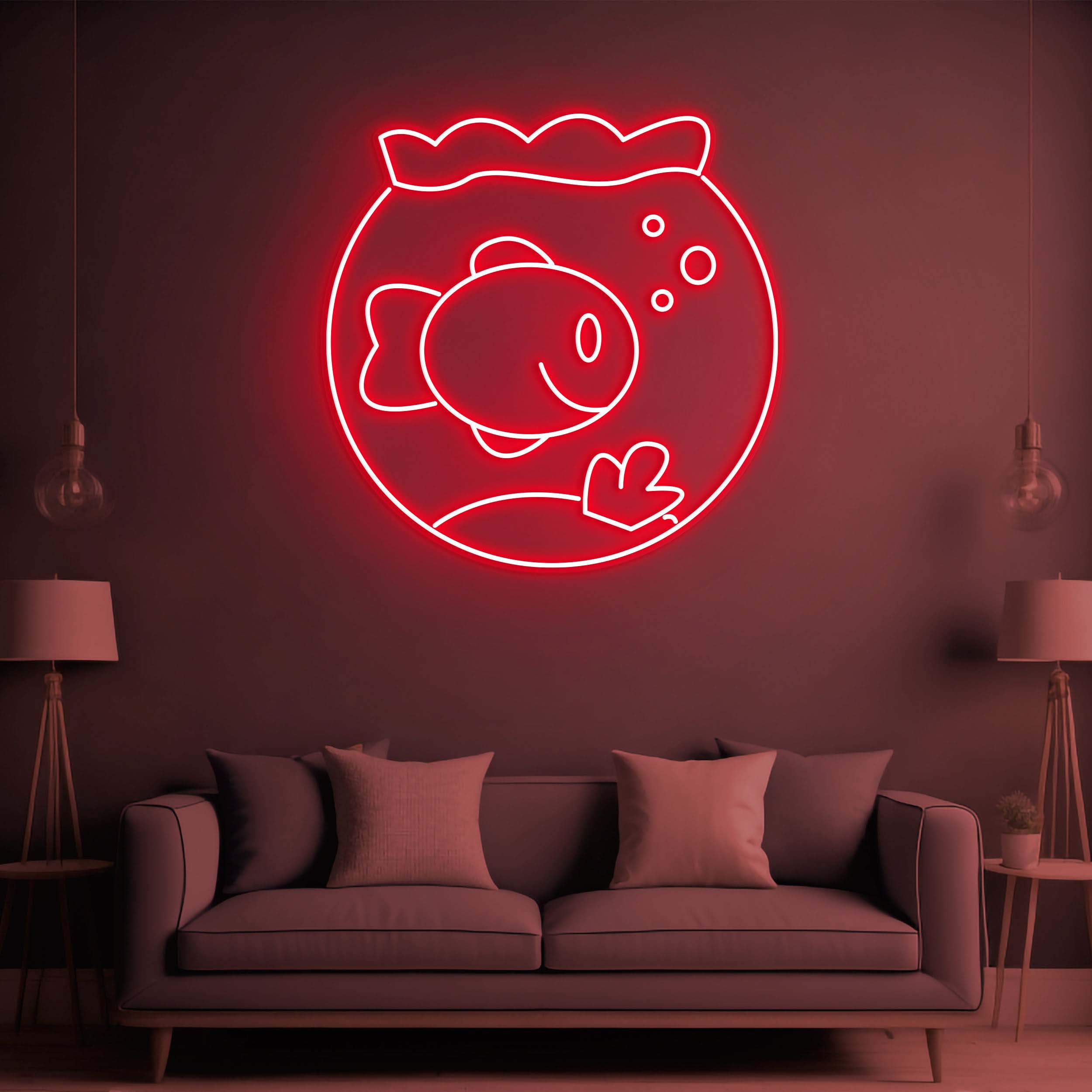 Fish Neon Sign, Fish Neon Light, Aquarium Theme Wall Art, Fish Tank Decoration, Gift for Aquarium Lovers, Fish Room Decor Sign,Home LED Sign
