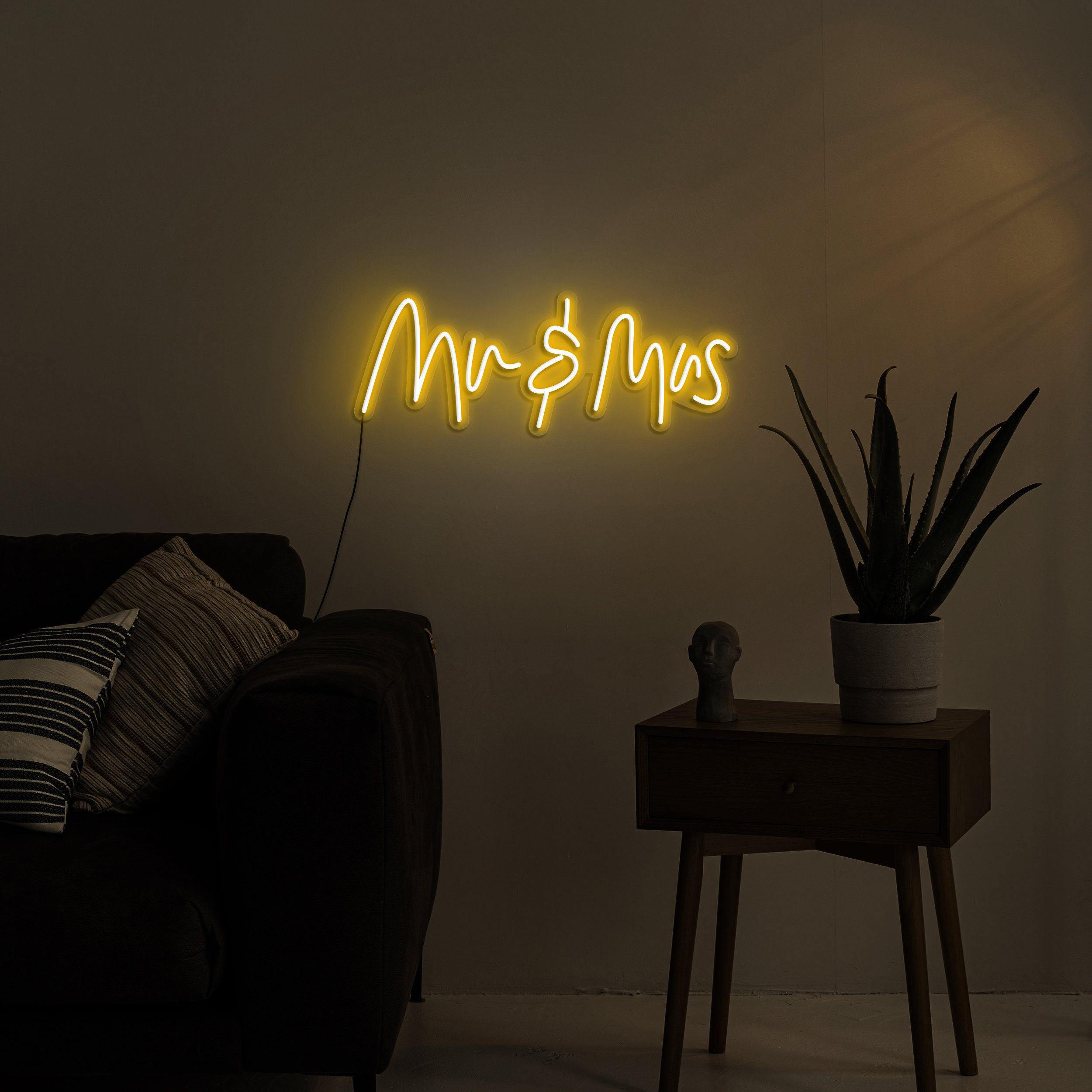 Mr. and Mrs. Neon Sign | Dimmable LED Lights | Wedding Reception Decor | USB Powered | Anniversary Engagement Gifts | Neon Light Backdrop