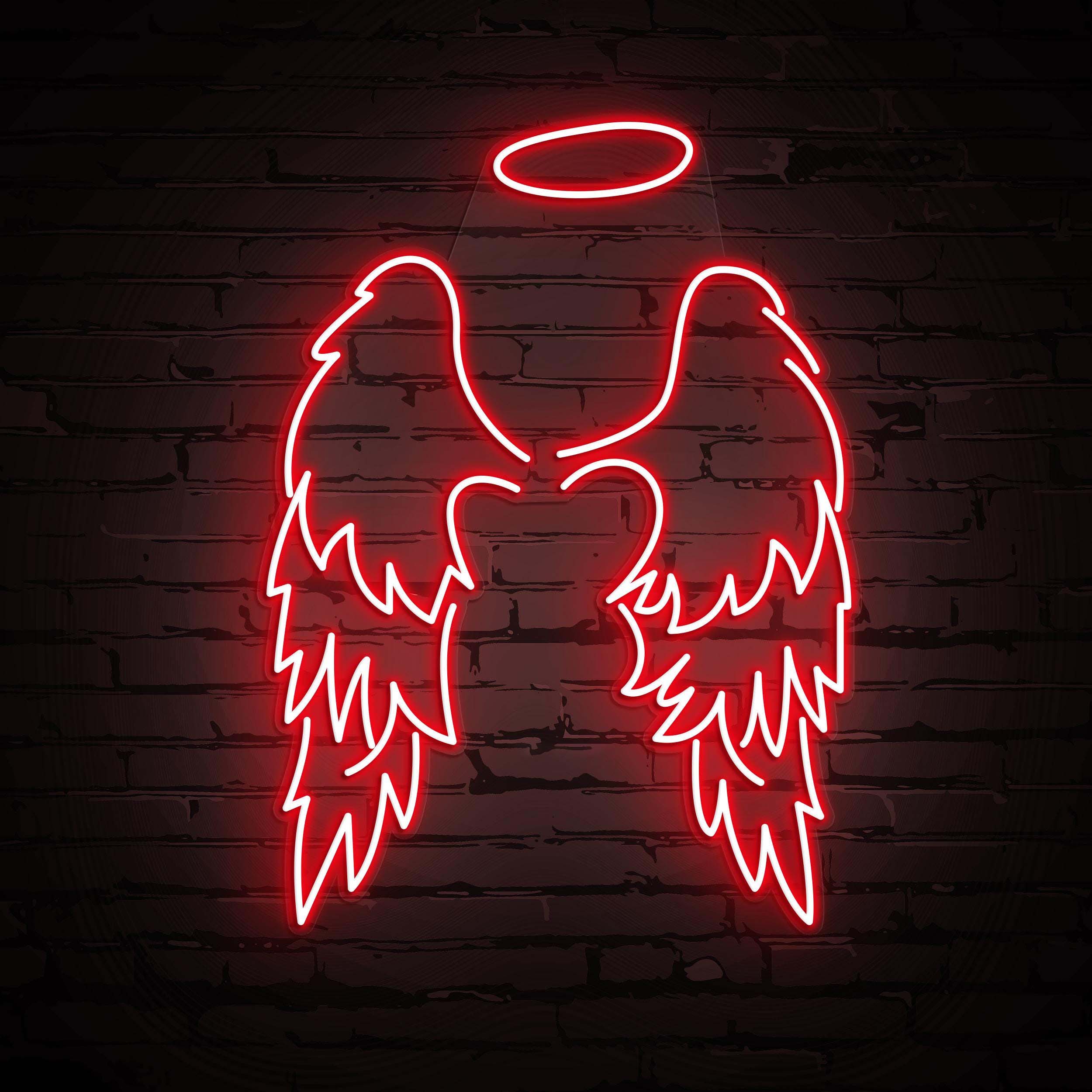 Angel Wings Neon Sign, Angel Wings Wall Decor, Wings LED Neon Art, Halo Custom Neon Sign, Decor for Girls Room, Events & Wedding Party, Gift