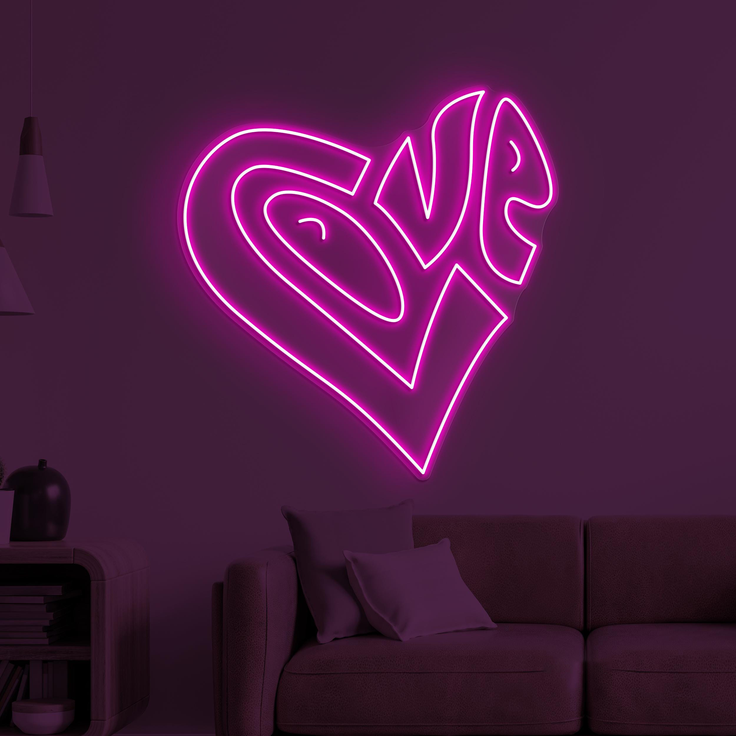 Love Neon Sign, Love LED Light, Couple Room Wall Decor, Wedding Backdrop Decor, Love Logo Neon Light, Romantic Neon Sign, Gift For Couple