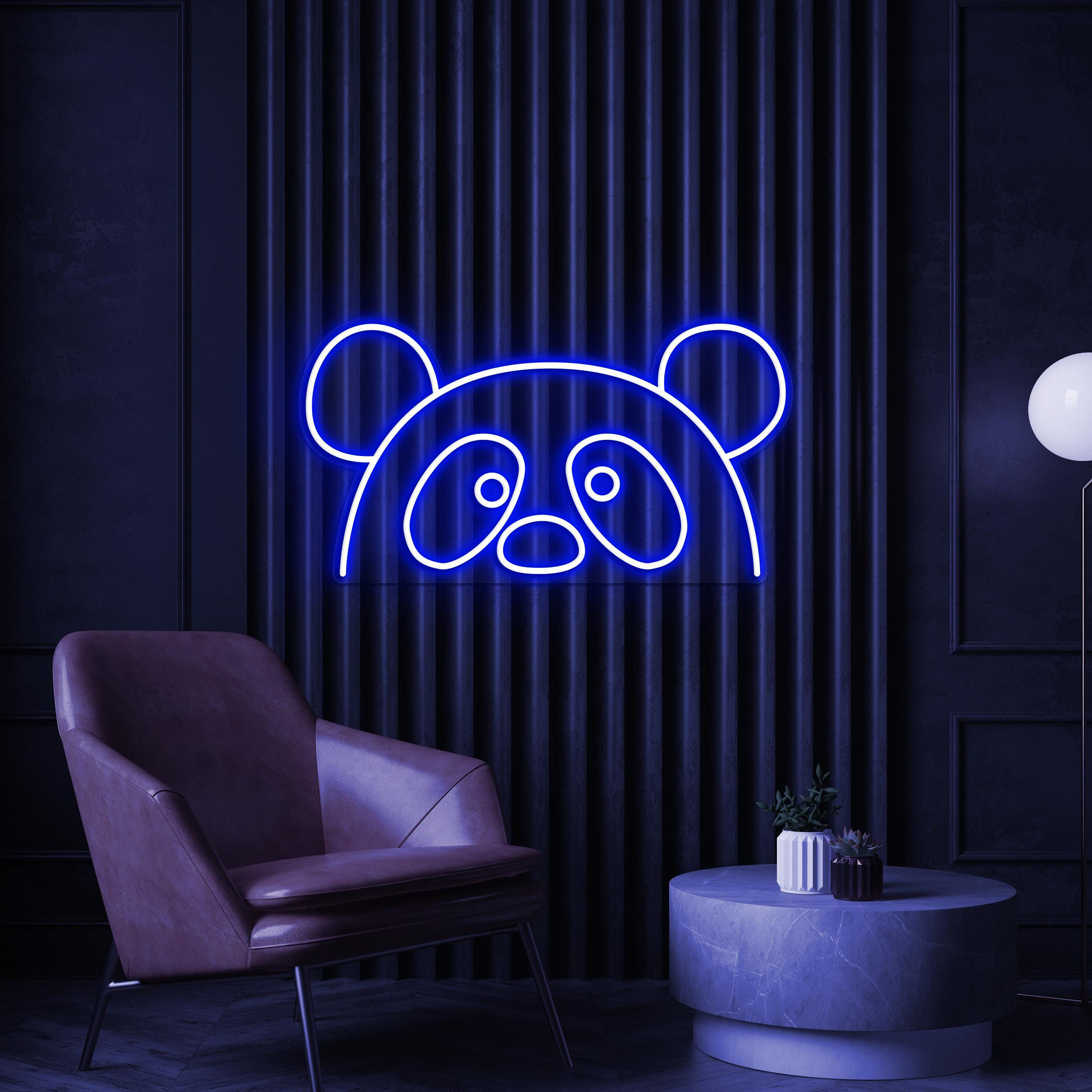 Panda Neon Sign, Panda LED Light, Panda LED Wall Decor, Eye-catching Panda Sign, Animal Shop Decor, Home Wall Decor, Kids & Game Room Decor