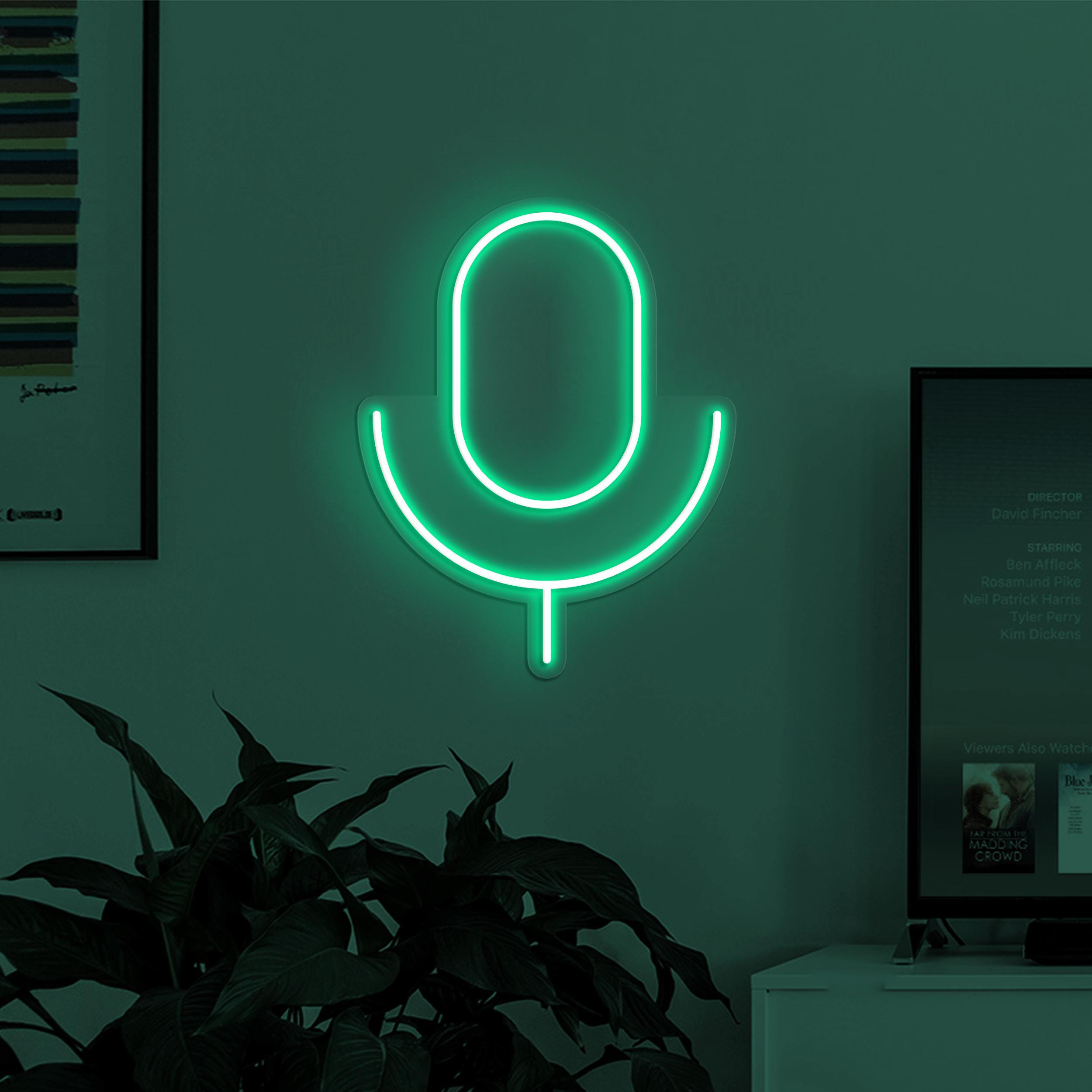 Microphone Neon Sign, Microphone LED Light, Podcast Wall Art, Music Room Wall Decor, Podcast LED Light, Neon Signs for Recording Studios