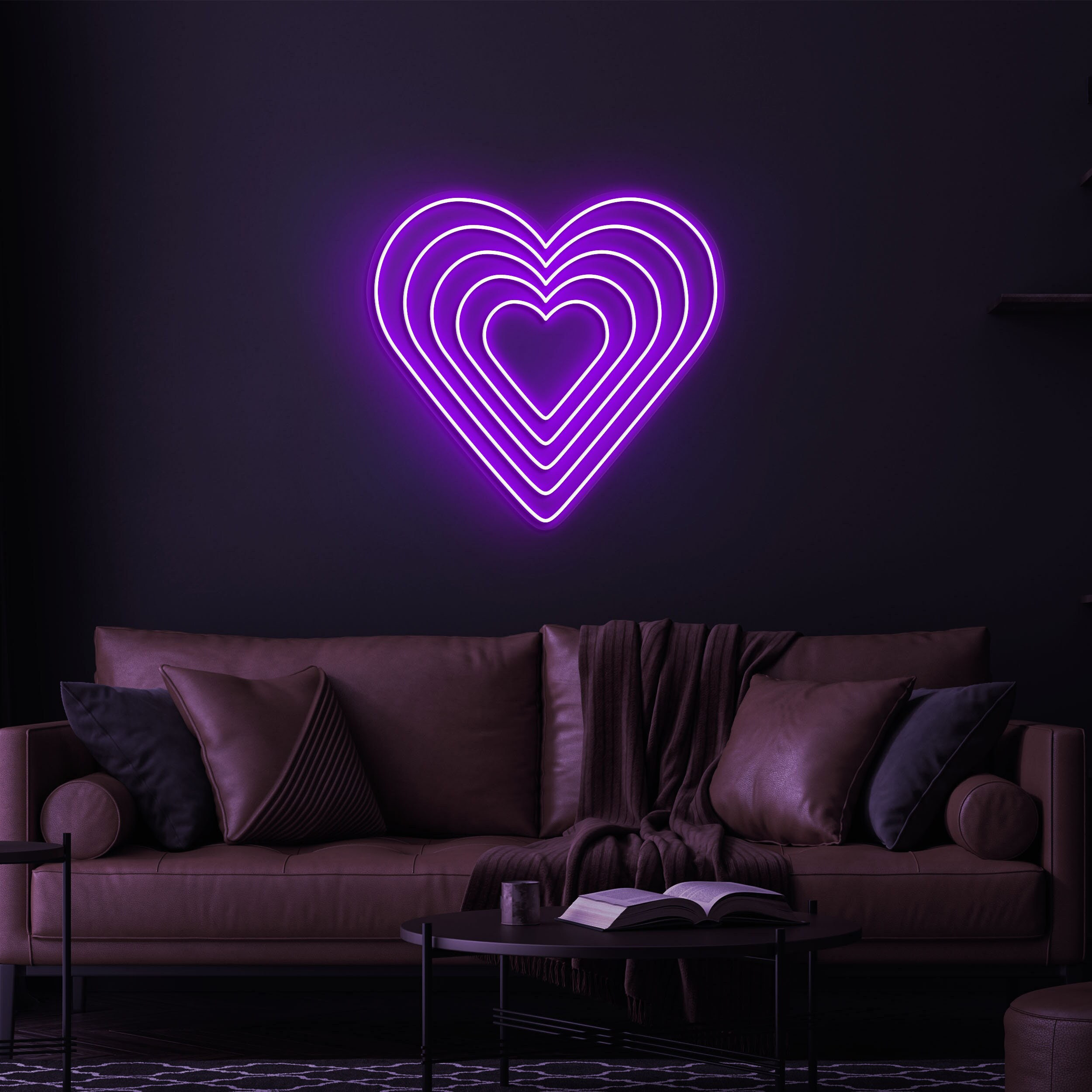 Heart Neon Sign, Heart in Heart Neon Light, Rainbow Hearts Light, Neon Heart Sign for Bedroom, Party, Gift for Mother, Daughter, Girlfriend