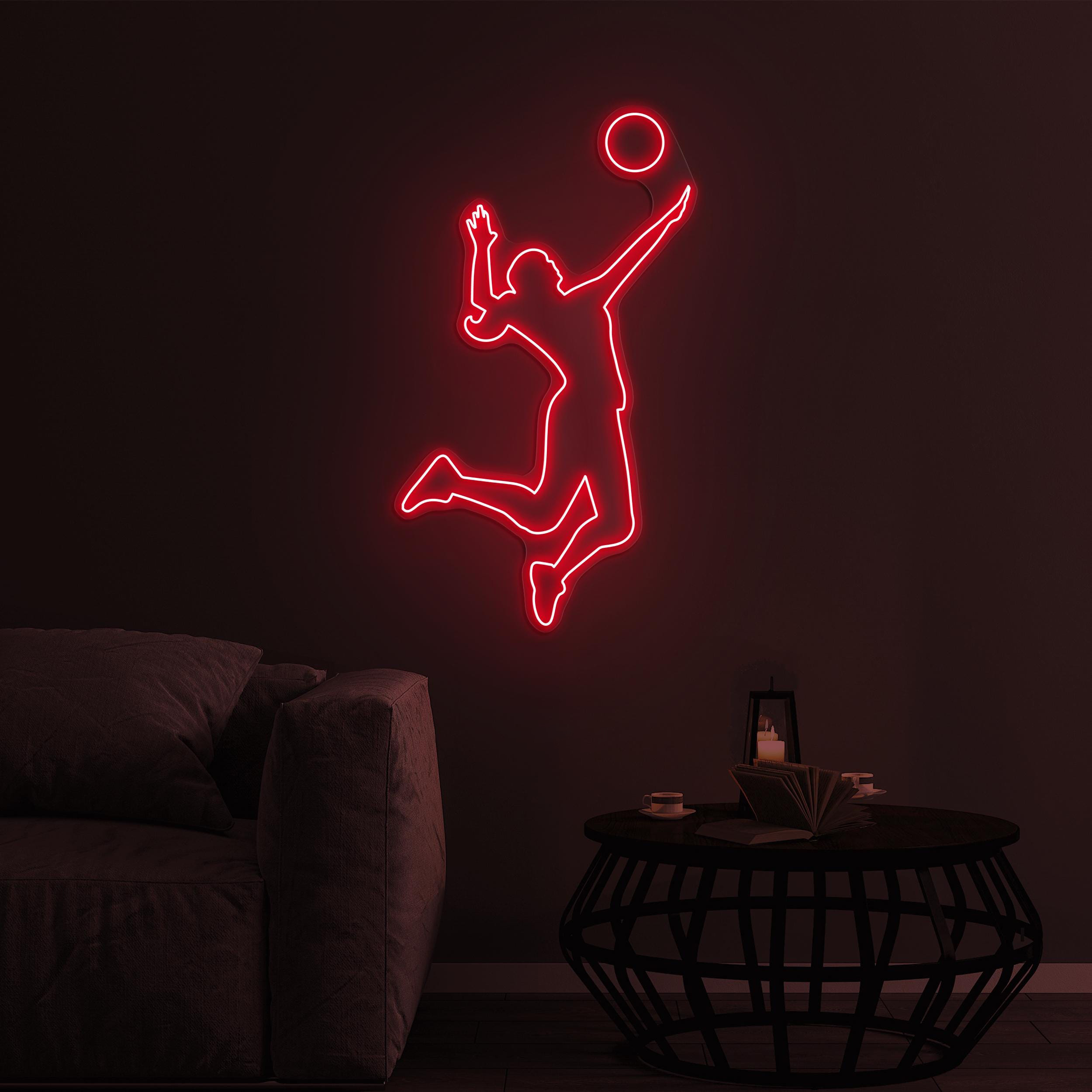 Volleyball Player Neon Sign, Girl With Volleyball LED Light, Home & Sports Shop Decor, Volleyball Player LED Neon Art, Volleyball Club Decor