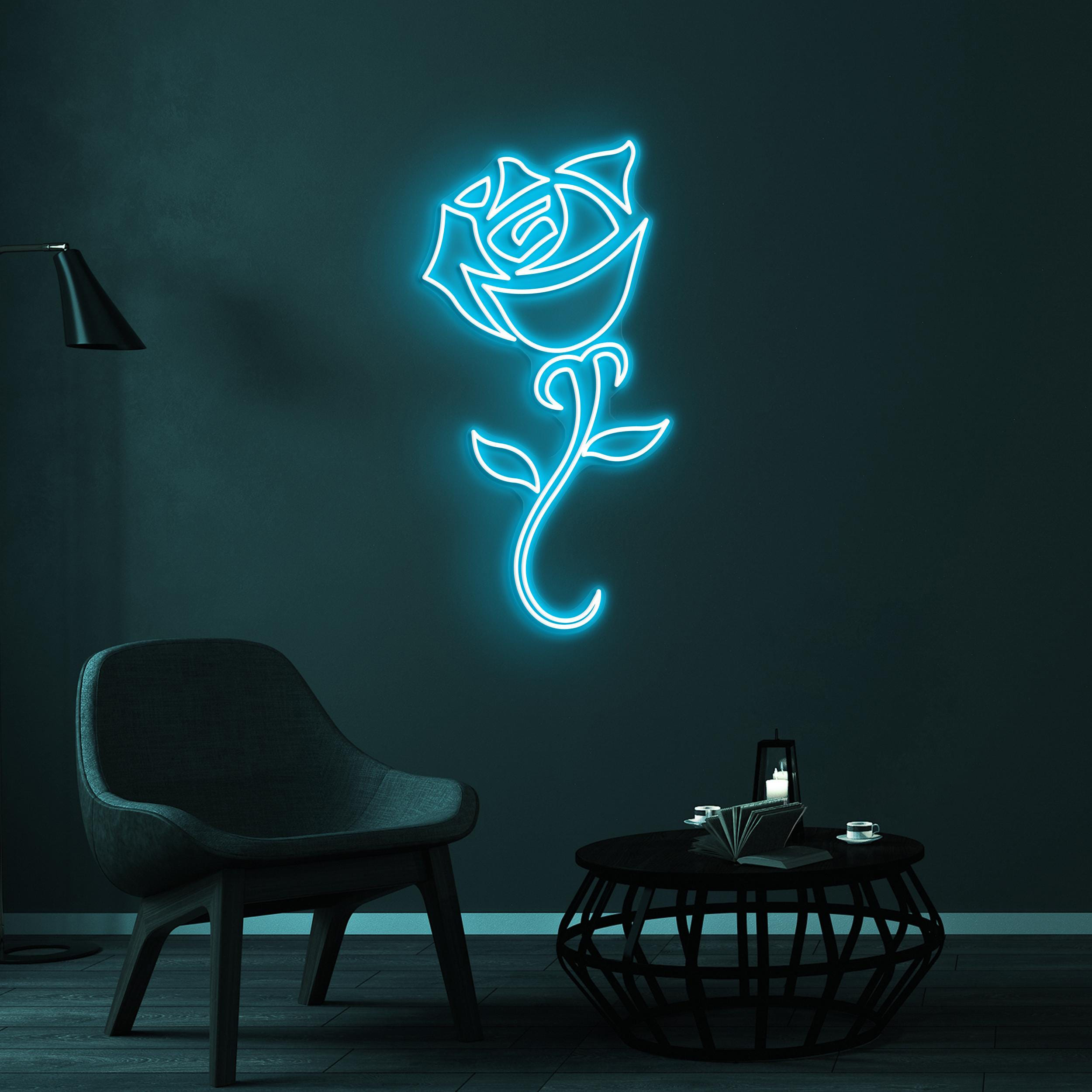 Rose Neon Sign, Rose LED Light, Romantic Wall Decor, Flower Shop Wall Art, Wedding Party Neon Light, Couple Neon Gift, Party Wall Light