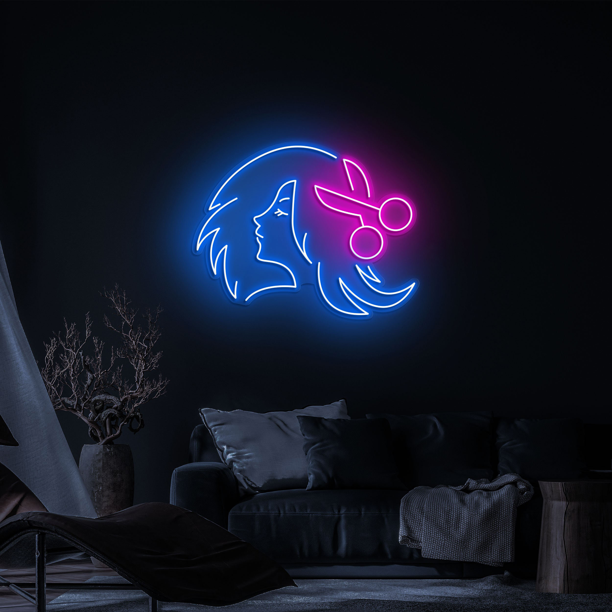 Hair Salon Neon Sign, LED Light for Salon Decoration, Stylish Hair Salon Wall Art, Neon Sign for Hair and Beauty Salons, Elegant Salon Decor
