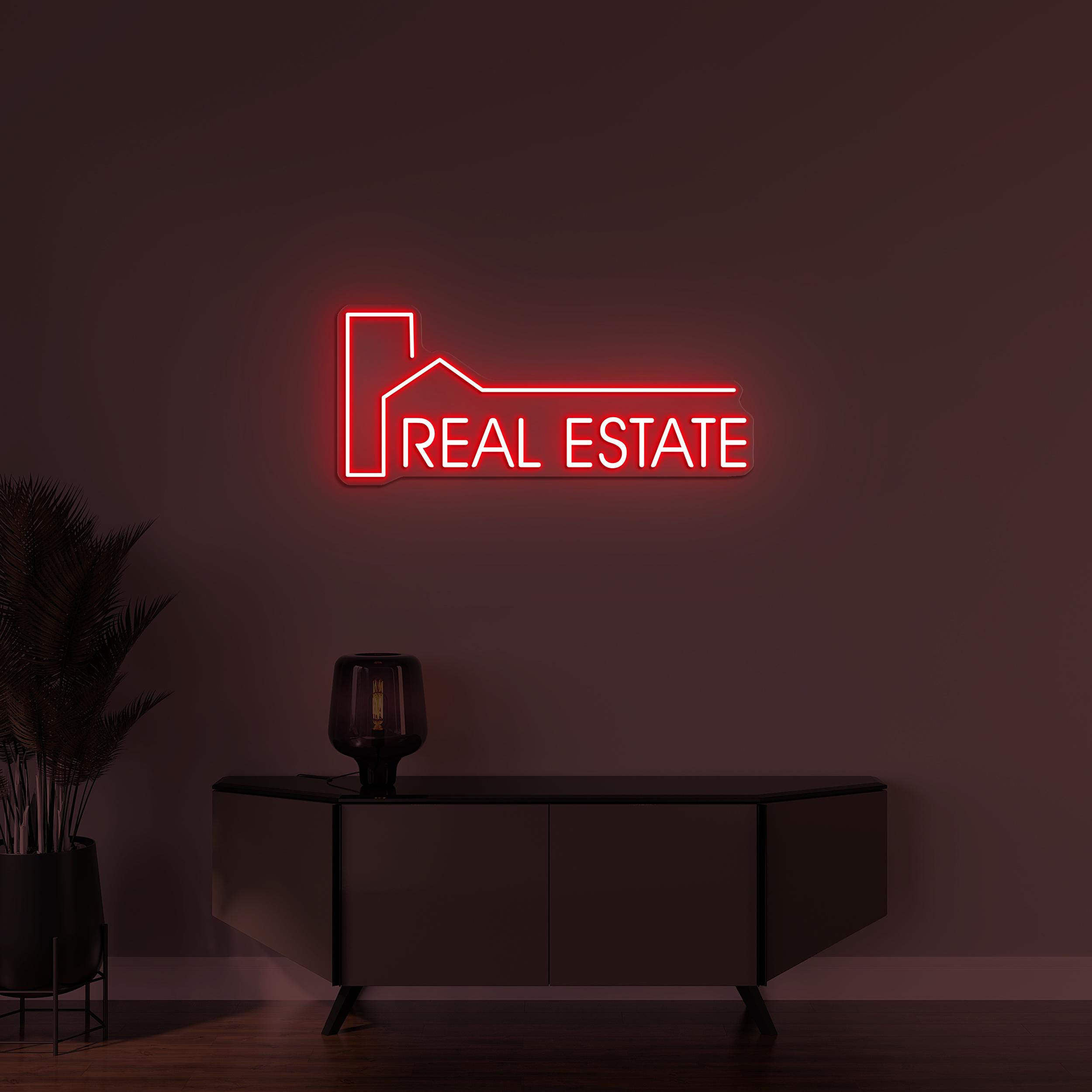 Real Estate Neon Sign, Real Estate LED Light, Business Home Wall Decor, Custom Wall Art, Property Office Art, Real Estate Agency Decor