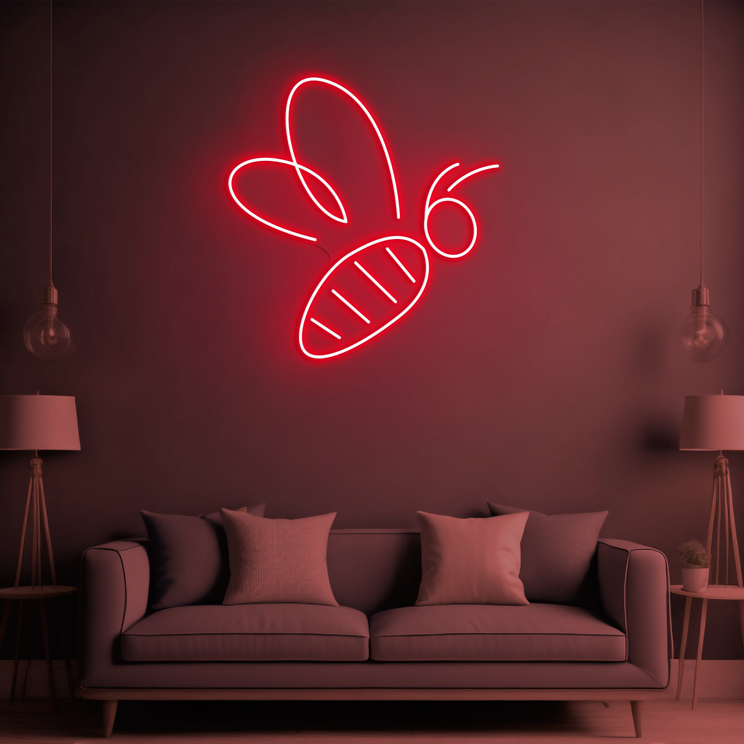 Bee LED Neon Sign, Honey Neon Light, Bee Wall Art, Bee Neon Art Sign, Led Decor, Beehive Wall decor, Kids Room Decor, Led Neon Light, Gift