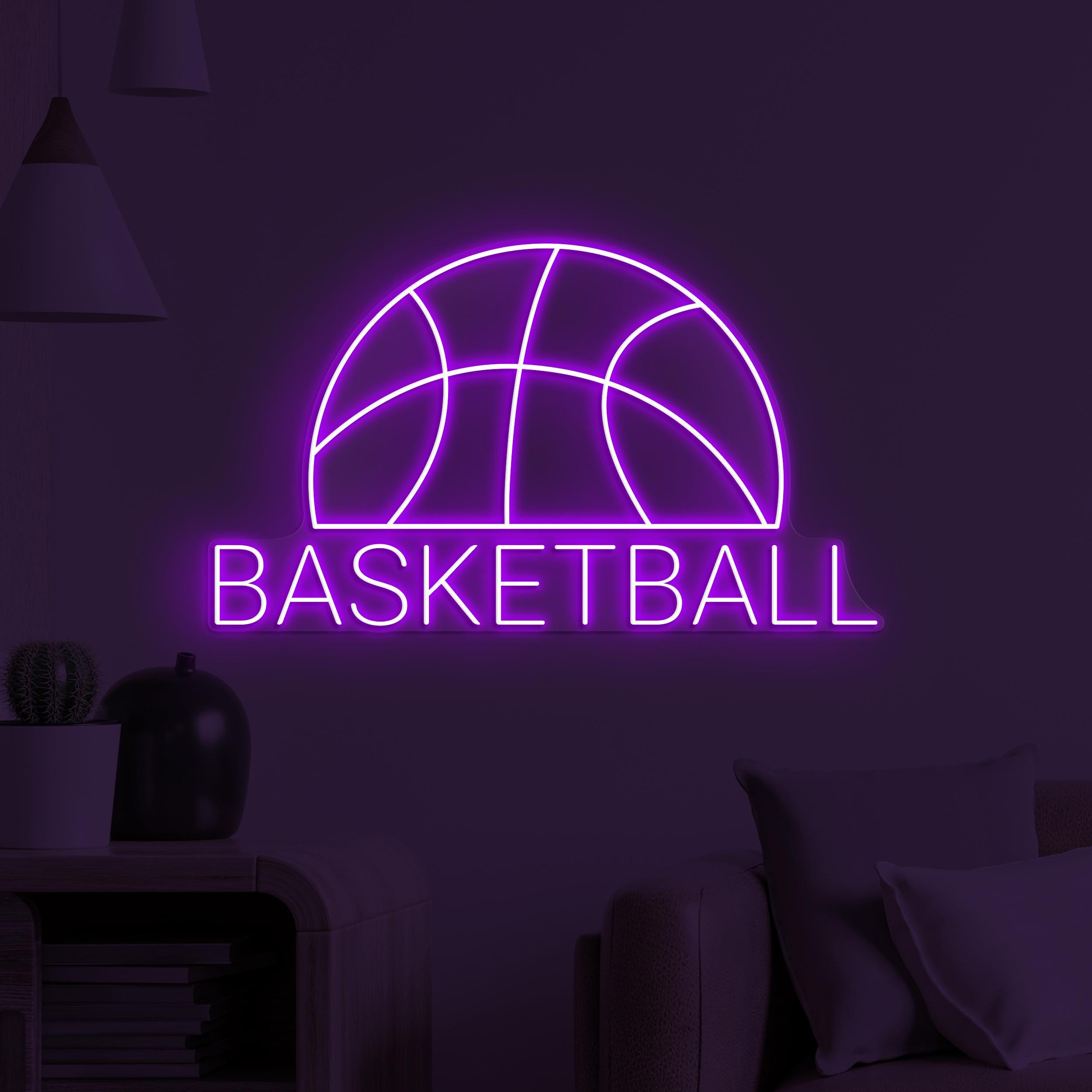 Basketball Neon Sign, Basketball LED Light, Basketball Logo Wall Decor, Hobby Wall Art, Basketball Lover Birthday Gift, Game Room Neon Light