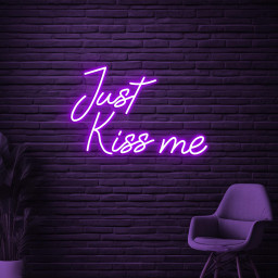 Just Kiss Me Neon Sign, Just Kiss Me Led Light, Kiss Me Wall Decor, Personalized Kiss Sign, Romantic Wall Decor, Couple Room Wall Light