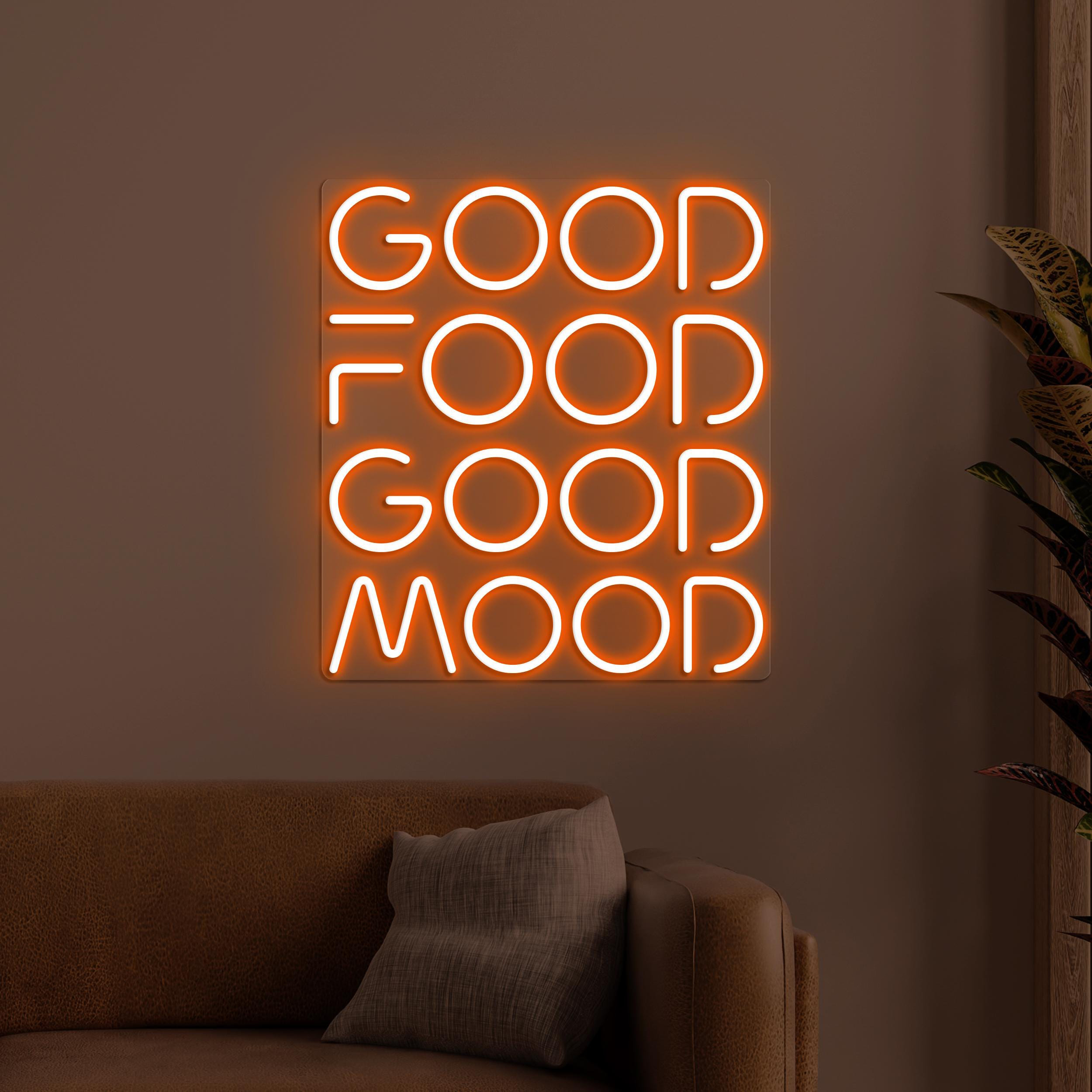 Good Food Good Mood Neon Sign, Good Food Good Mood LED Light, Food Business Sign, Kitchen Wall Decor, Party Wall Art, Bar & Cafe Neon Light