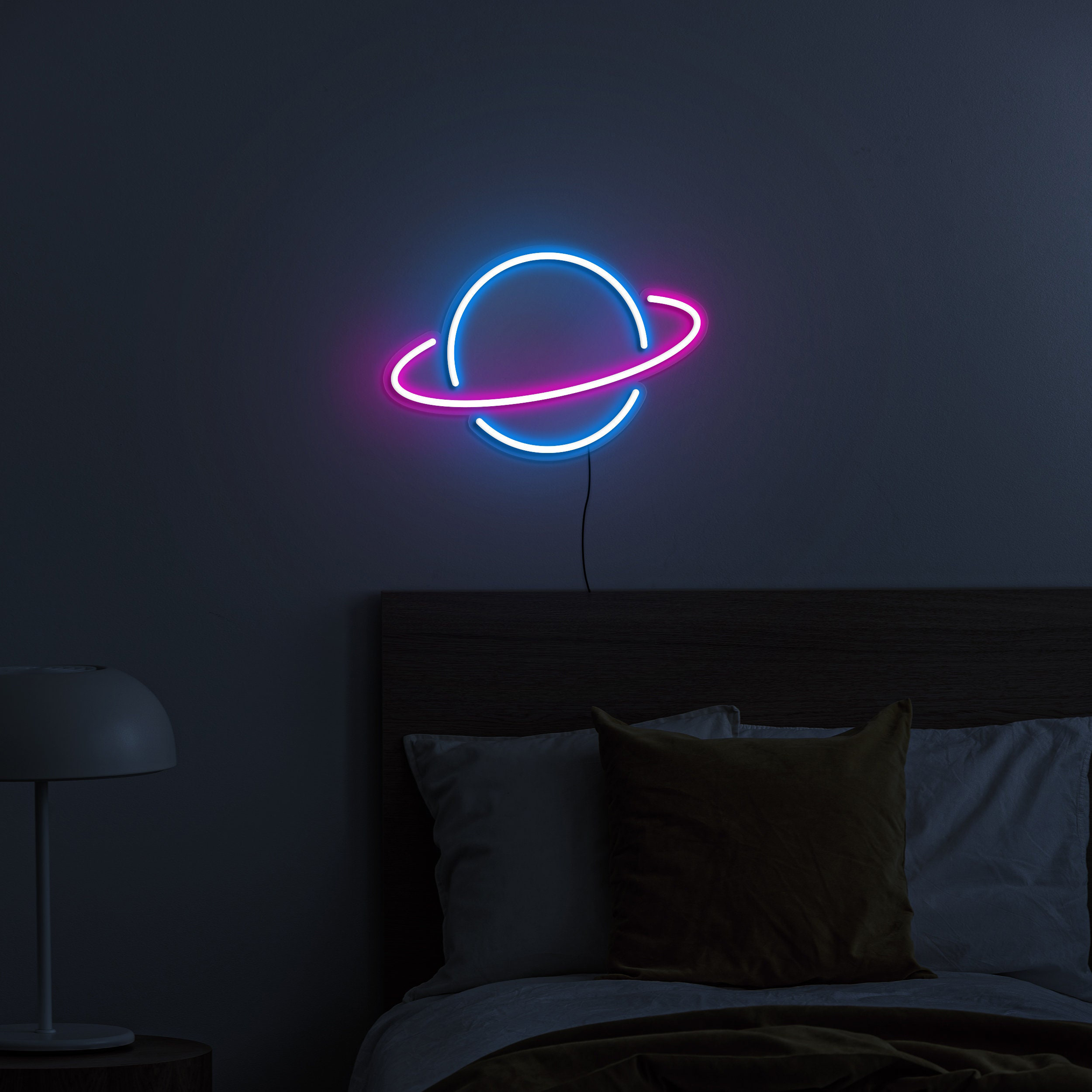 Saturn Planet Neon Sign, USB Light Up Saturn Planet Wall Decor, Space-Themed Neon Sign for Bedroom, Dorm, and Home, Saturn Planet Neon Light