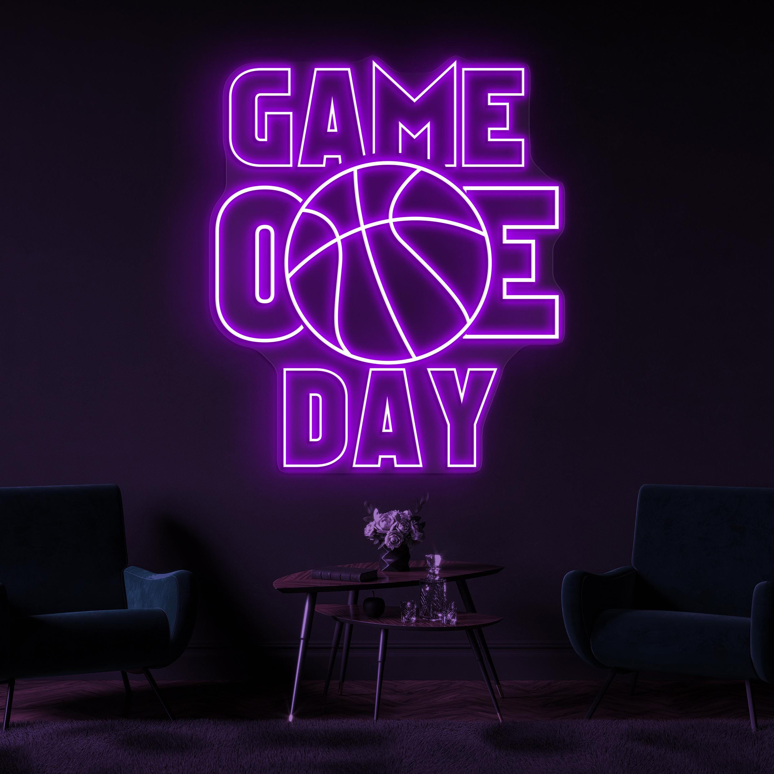Game Day Neon Sign, Game Day LED Light, Basketball Wall Decor, Basketball Hoops Wall Art, Game Room Neon Light, Sports Shop Wall Decor, Gift